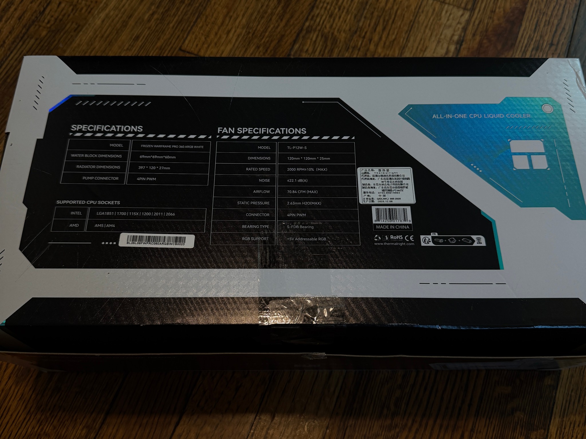 Open Box: Thermalright Frozen Warframe PRO 360 WHITE ARGB