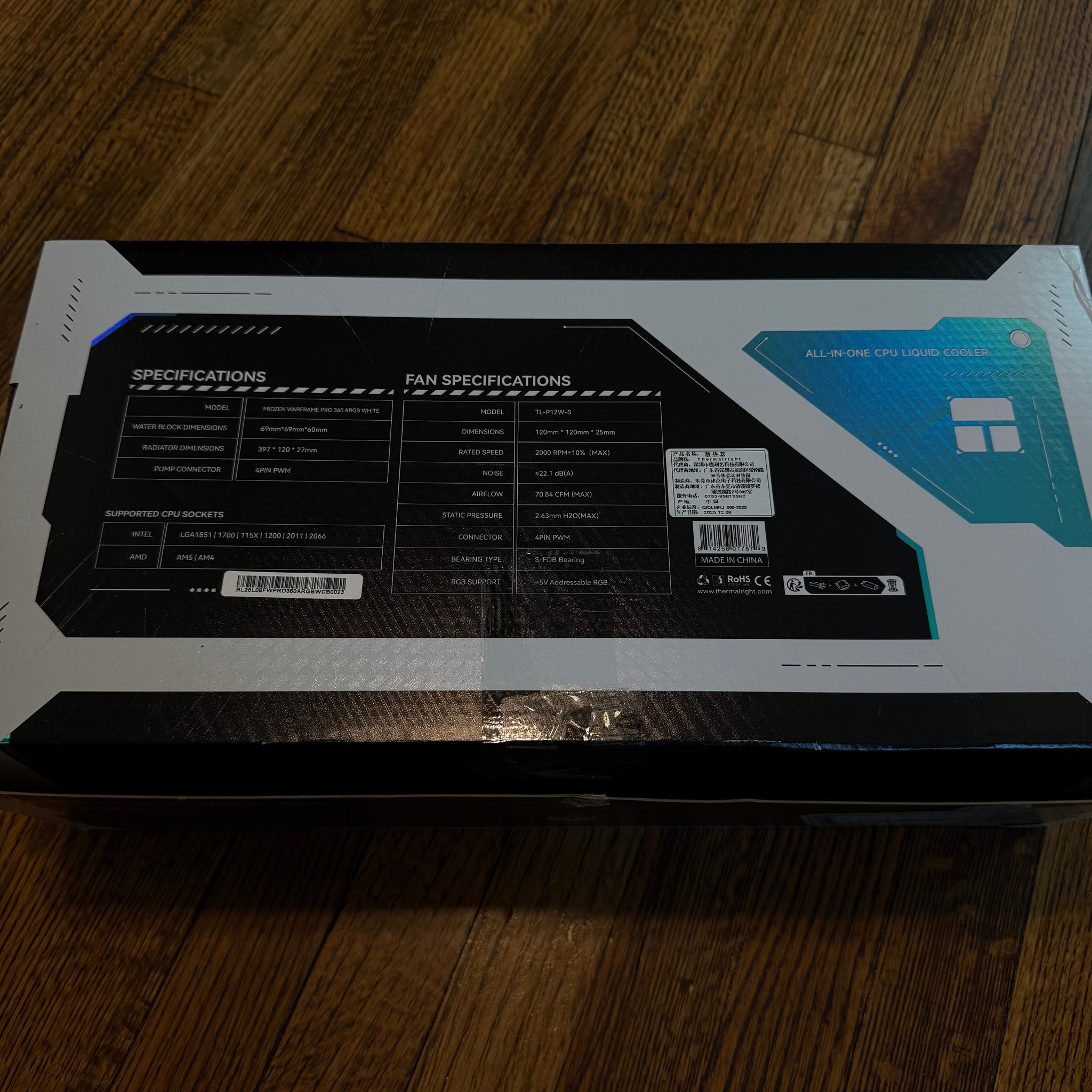 Open Box: Thermalright Frozen Warframe PRO 360 WHITE ARGB