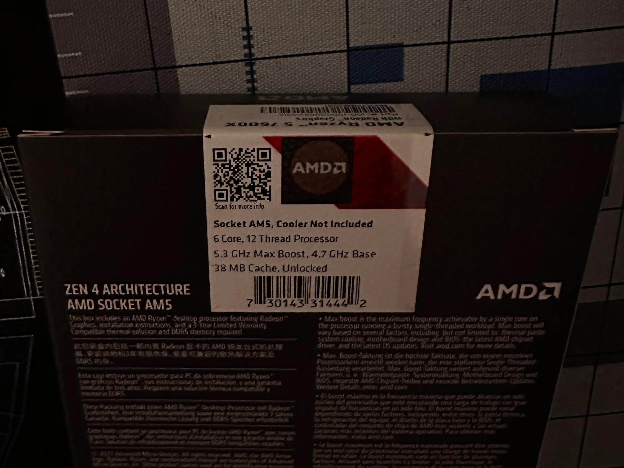 BNIB AMD Ryzen 5 7600x AM5