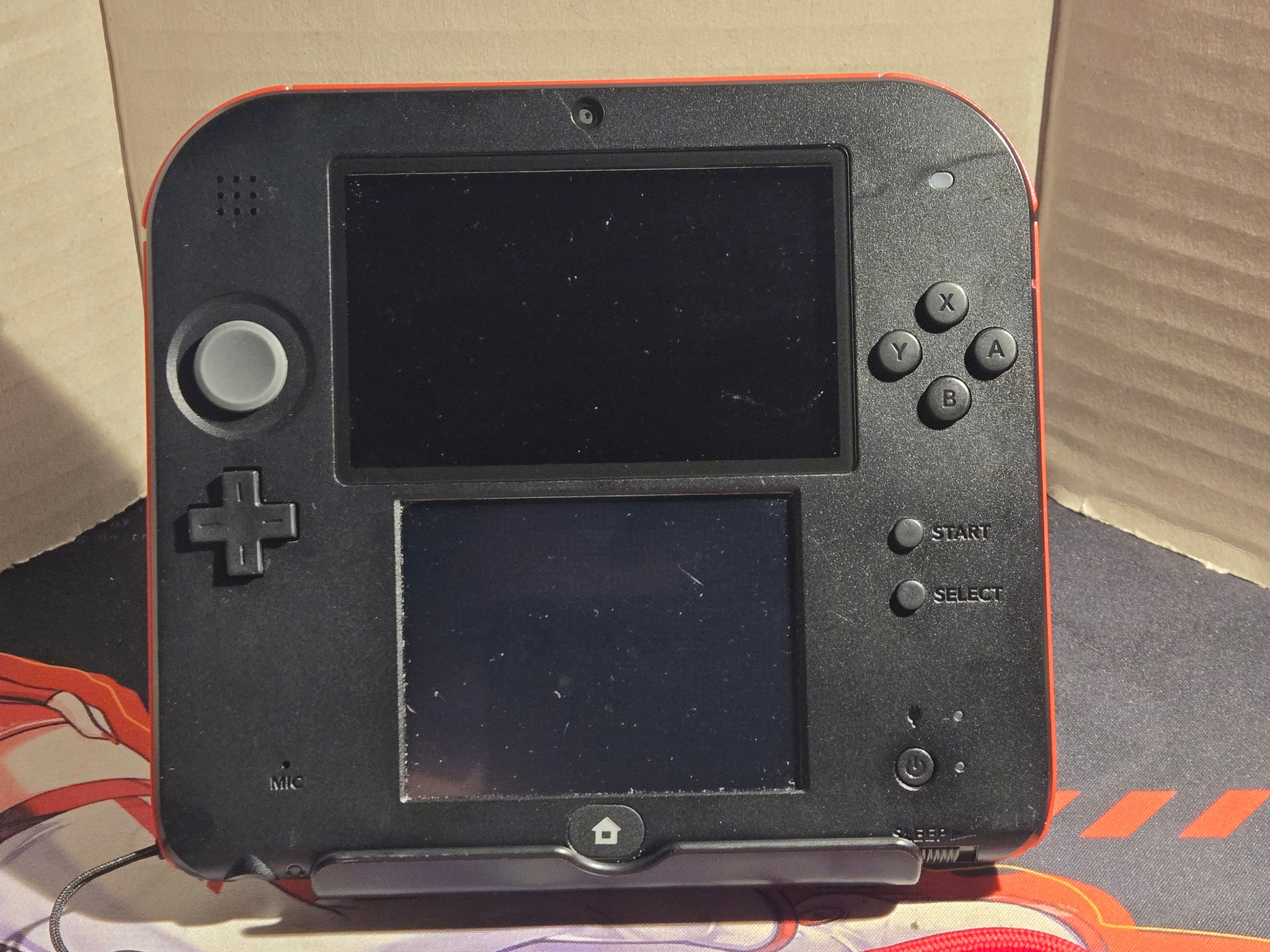 CUSTOM REFURBISHED Nintendo 2DS Black/Red Handheld Console, Mario Kart 7 Edition