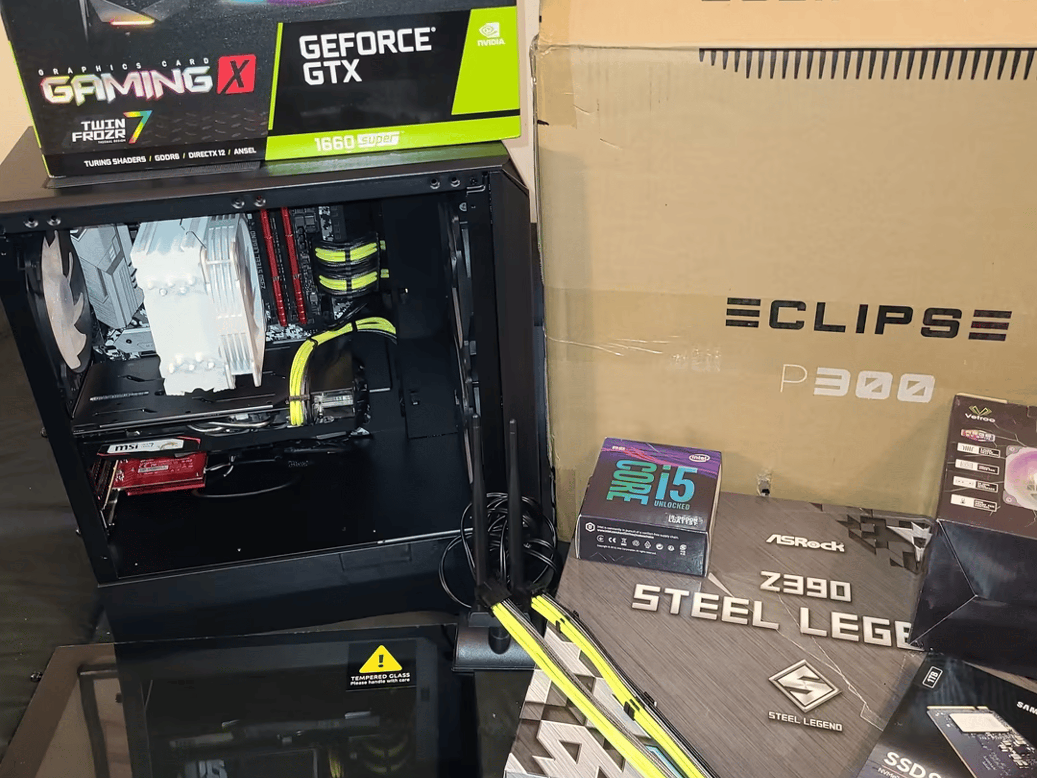 Intel i5 9600K 1660 Super PC ASROCK Z390 Steel Legend New Build Win11 Wifi