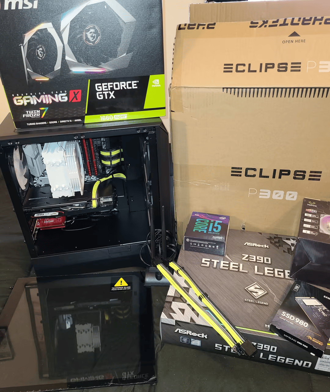 Intel i5 9600K 1660 Super PC ASROCK Z390 Steel Legend New Build Win11 Wifi