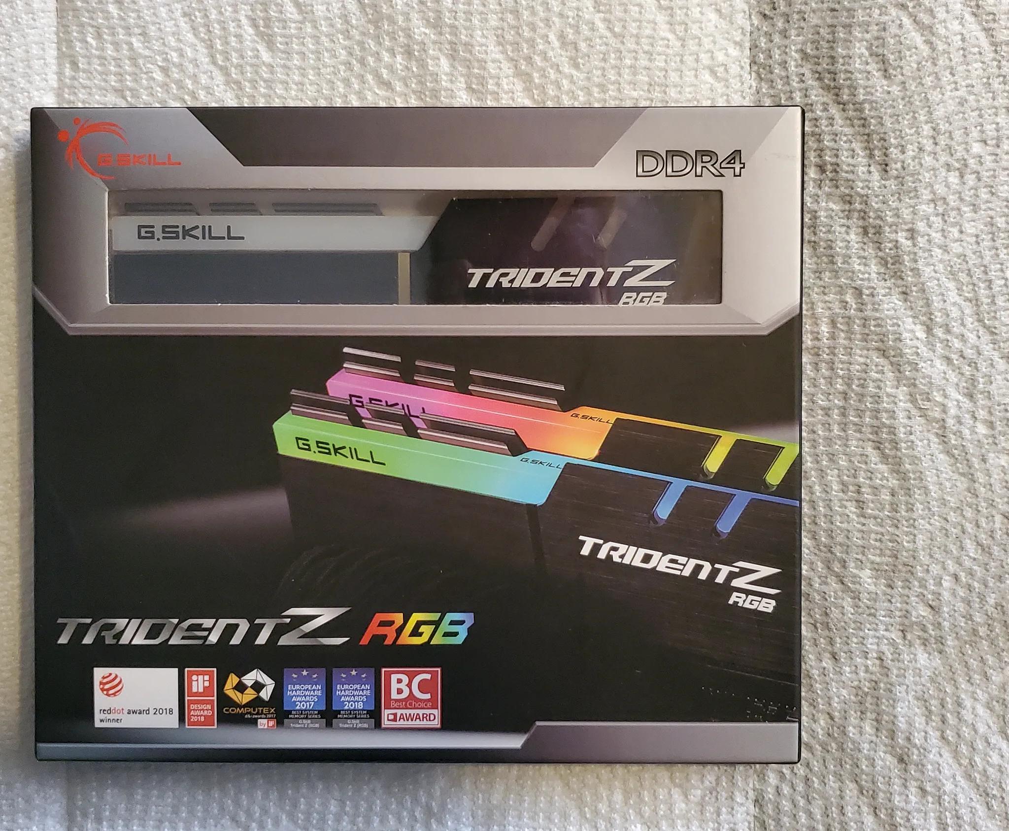Almost new G.Skill TridentZ RGB 32GB (2 x 16GB) DDR4-3200 CL: 14-14-14-24 1.35v