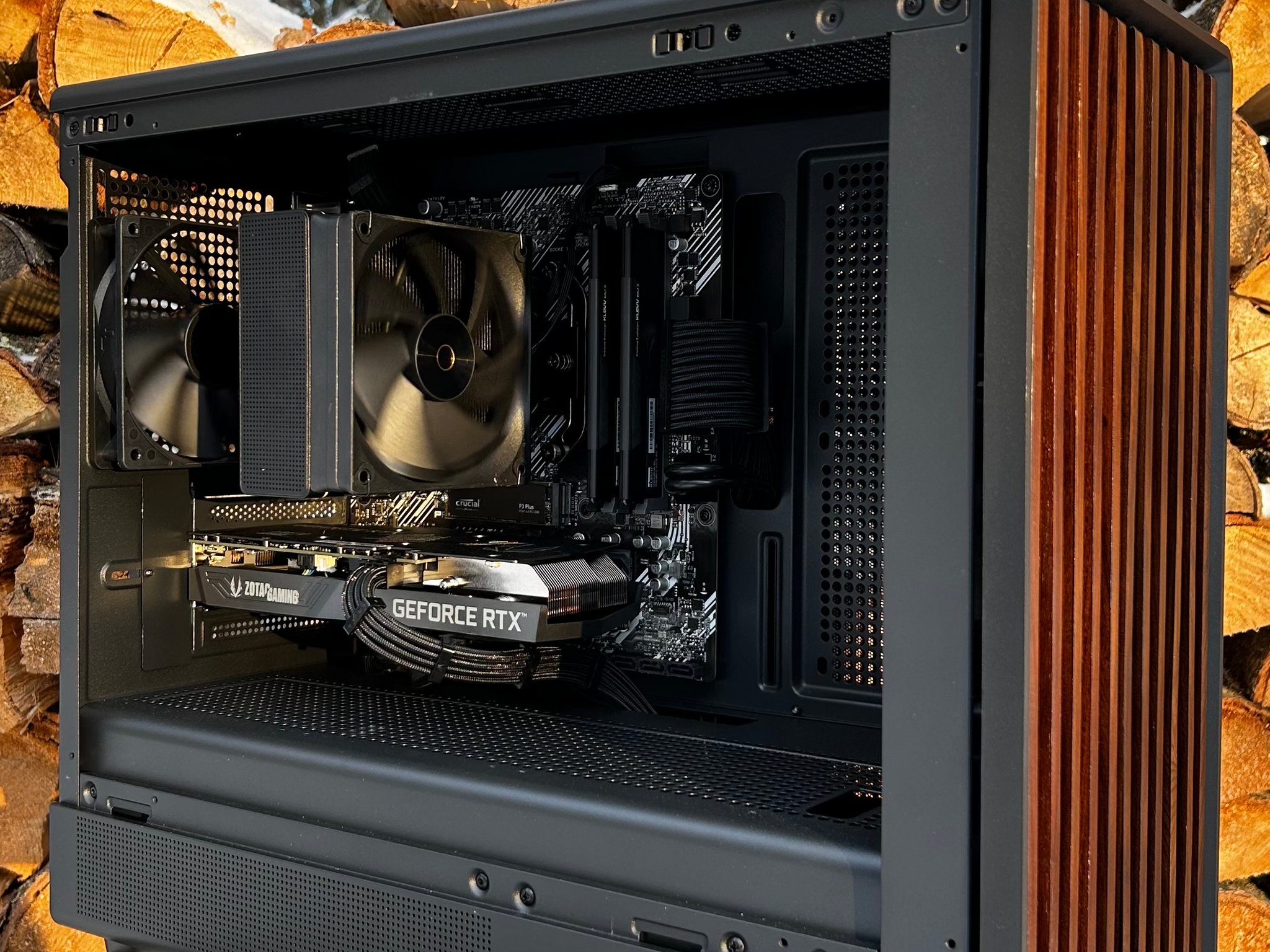Premium Walnut Blackout Build | Ryzen 5 5600 | RTX 3060 12GB