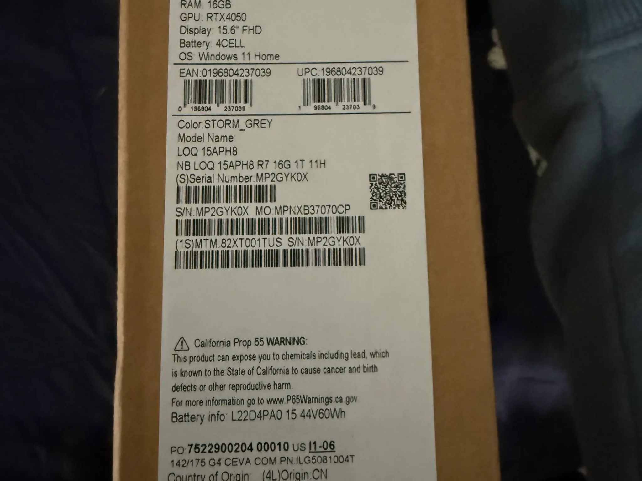 Lenovo LOQ (15" AMD) with RTX 4050
