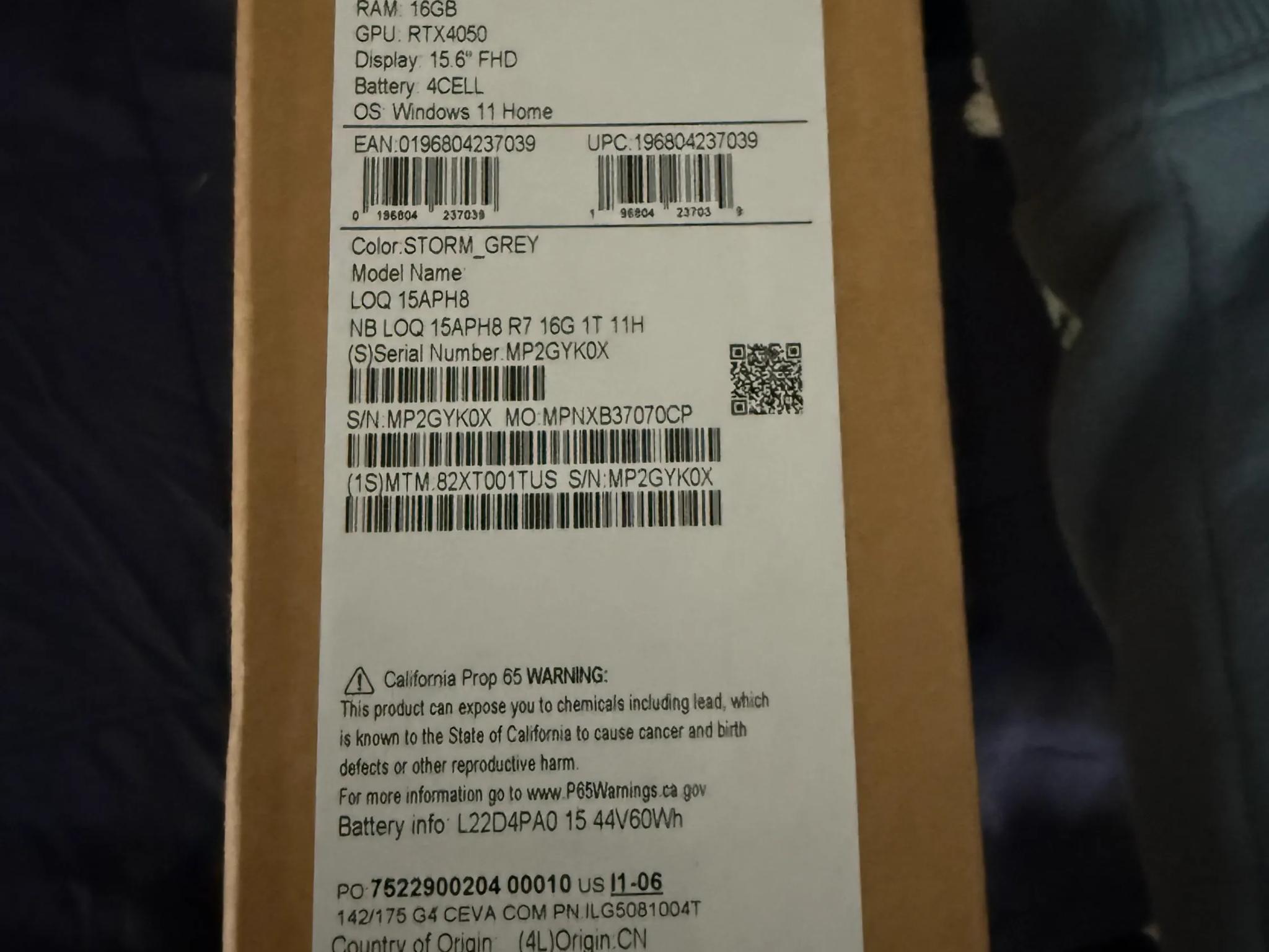 Lenovo LOQ (15" AMD) with RTX 4050