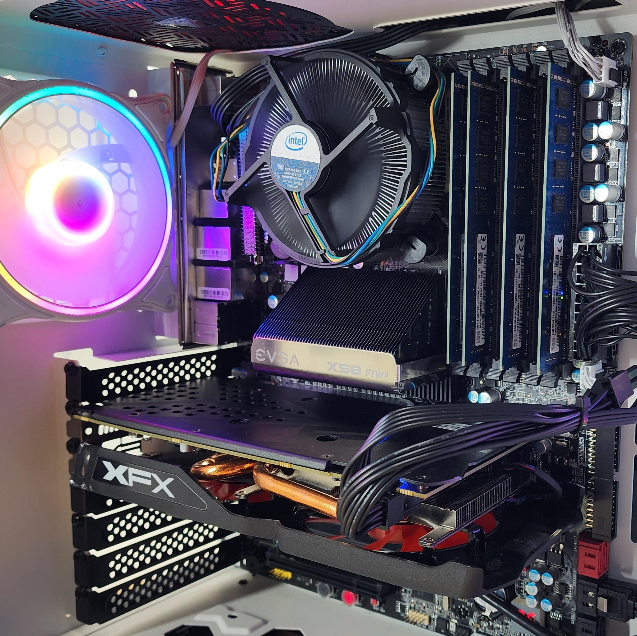 Gaming PC i7-950 32GB RAM 128GB SSD + 1TB HDD RX 580 8GB Windows 11 Computer