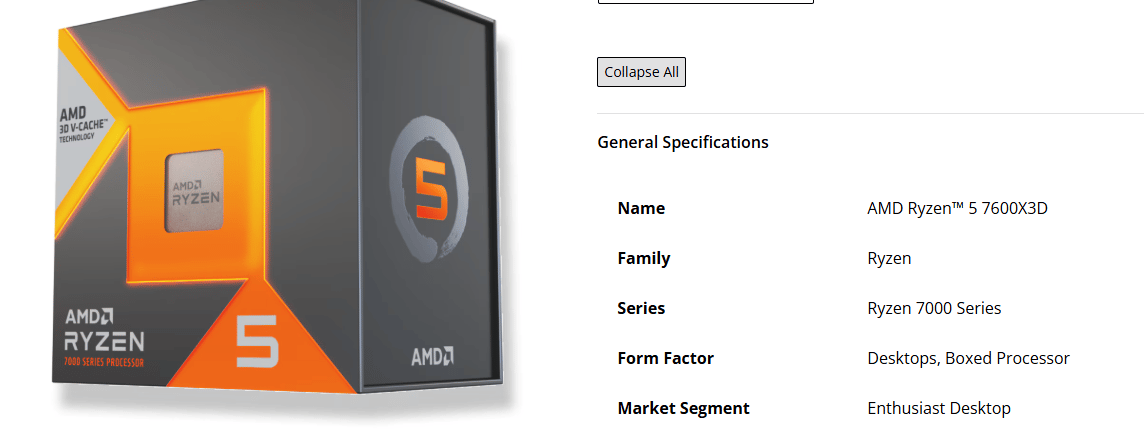 AMD Ryzen 5 7600X3D