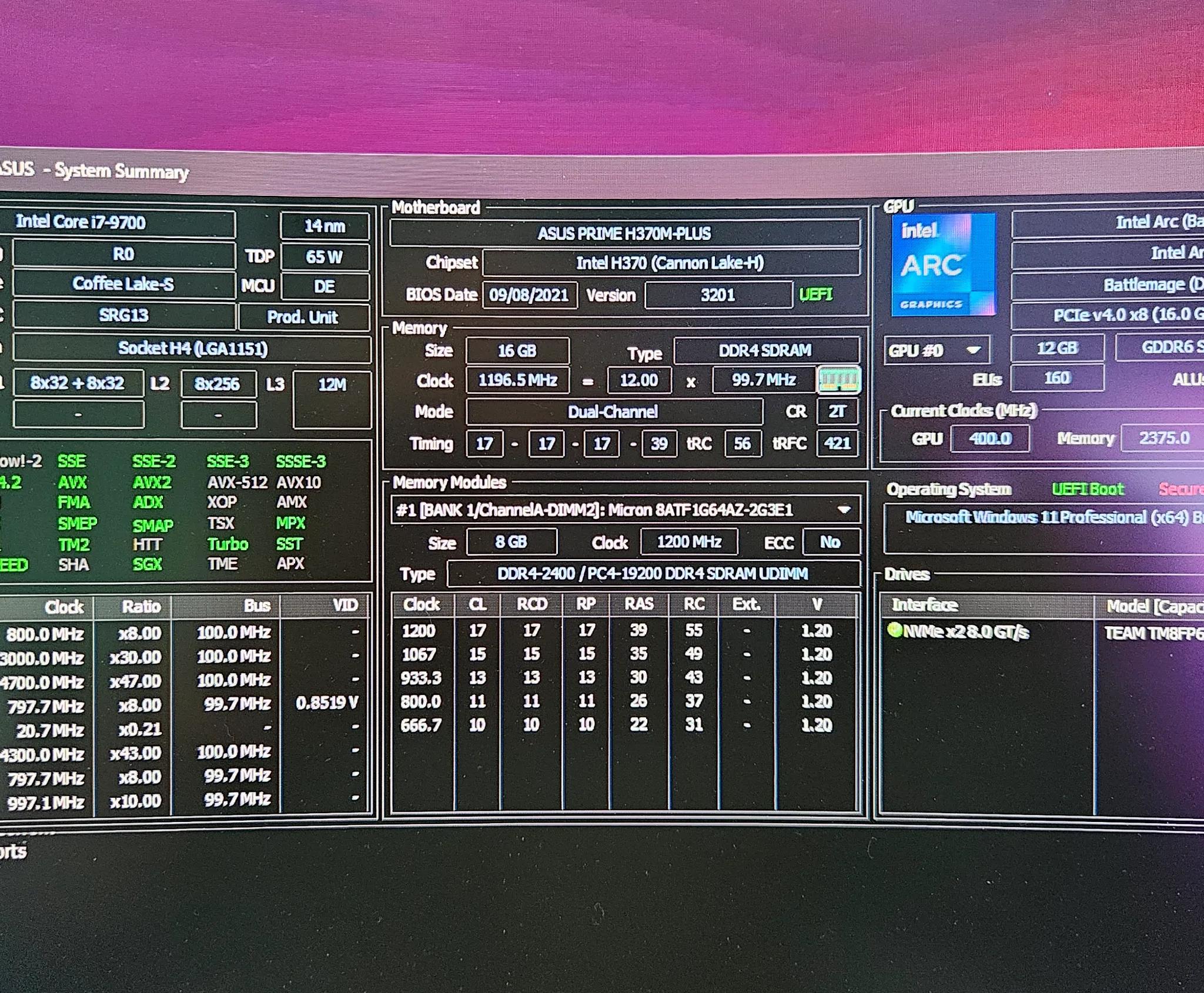 Intel Arc B580 System with an i7 9700k!