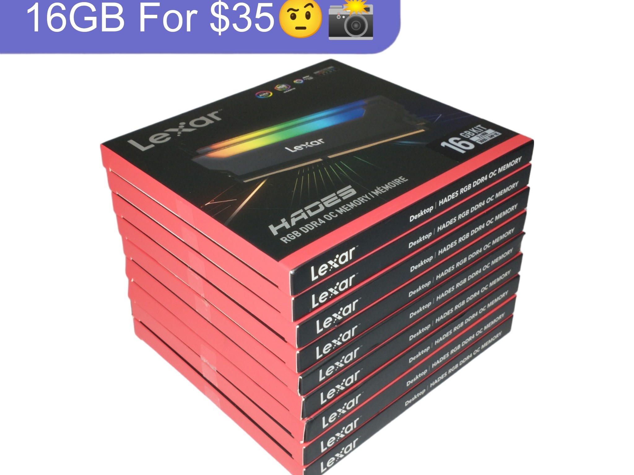 (144GB OF RAM💀) Lexar Hades 16GB Kit (2x8GB) 3600MHz CL18 RAM RGB LED Lighting Desktop Gaming PC
