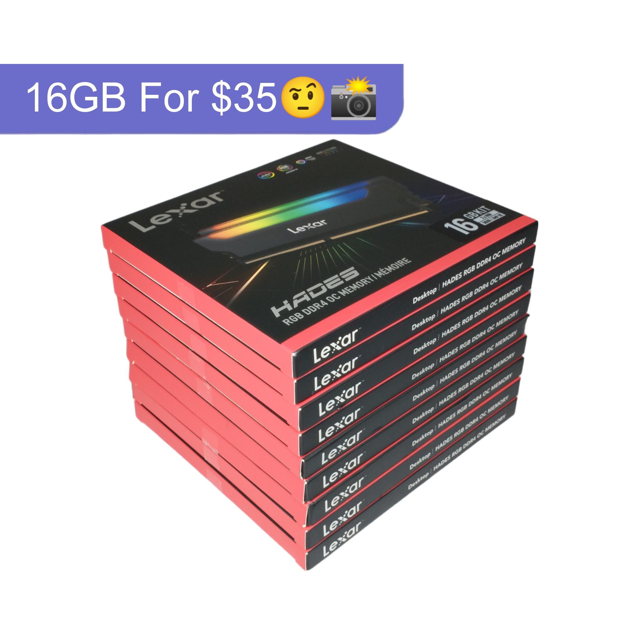 (144GB OF RAM💀) Lexar Hades 16GB Kit (2x8GB) 3600MHz CL18 RAM RGB LED Lighting Desktop Gaming PC