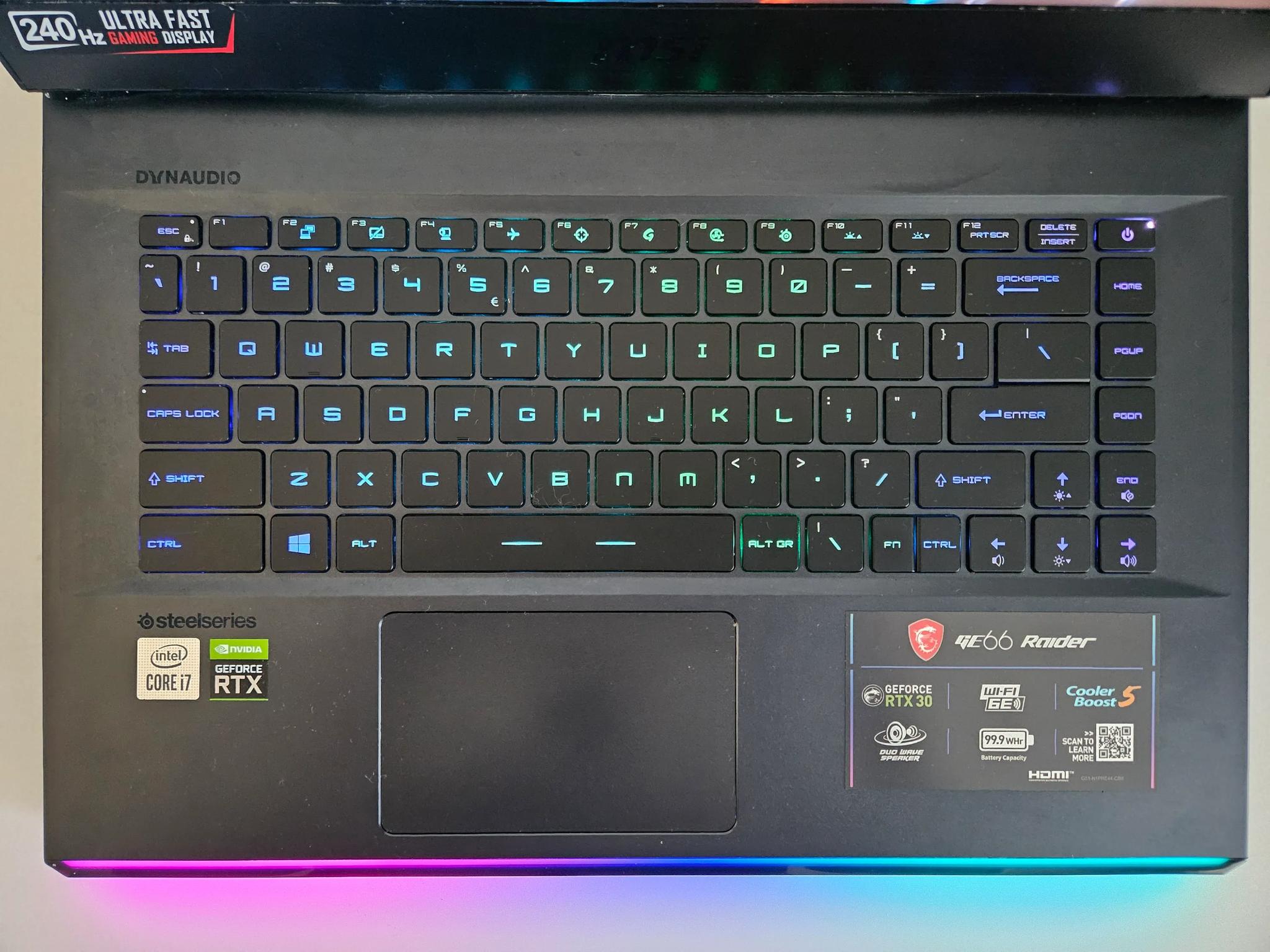 MSI GE66 Raider 15.6" 240Hz i7-10750H 32GB RAM 1TB SSD RTX 3070 Laptop