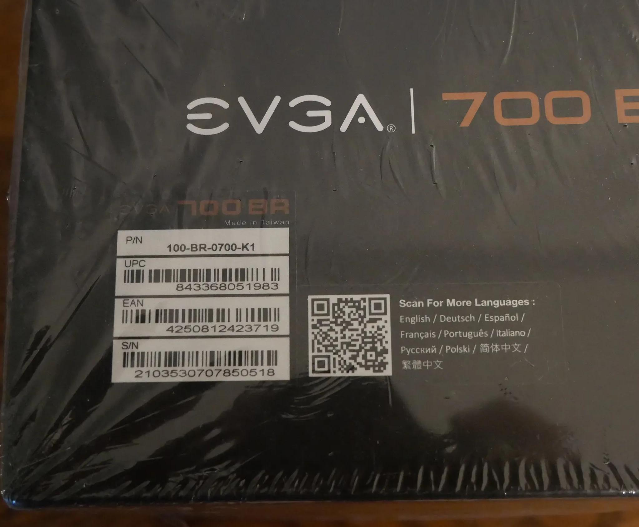 EVGA 700 BR, 80+ Bronze 700W, Power Supply 100-BR-0700-K1
