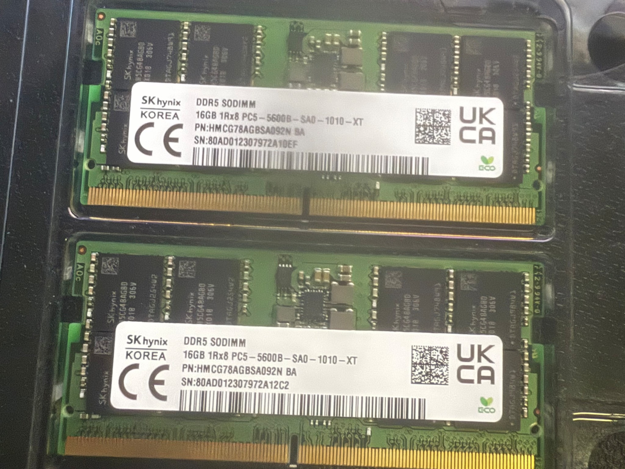 SKhynix DDR5 SODIMM 16GB x 2 5600mhz