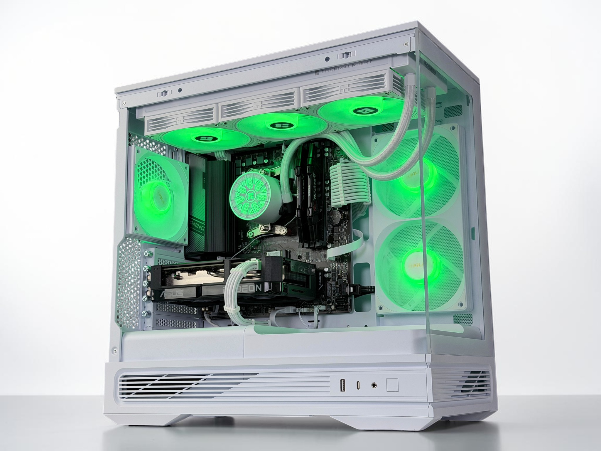 💧🧬Liquid Cooled Gaming PC🚀 AMD RX 9600 XT 16GB🚀AMD Ryzen 7 5800X🚀 16GB DDR4🚀 1TB SSD