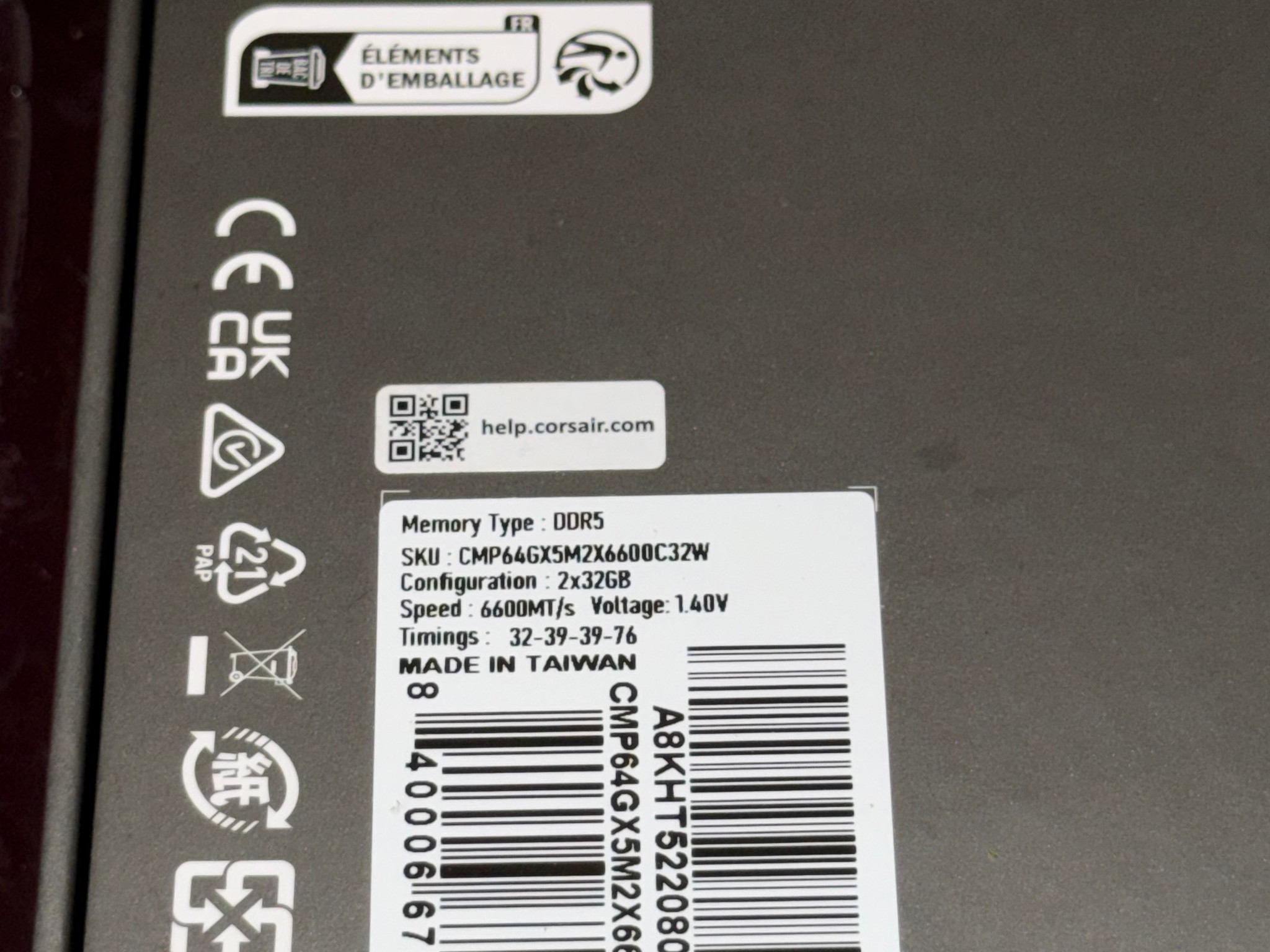 64GB DDR5 Corsair Dominator Titanium | 6600MTS