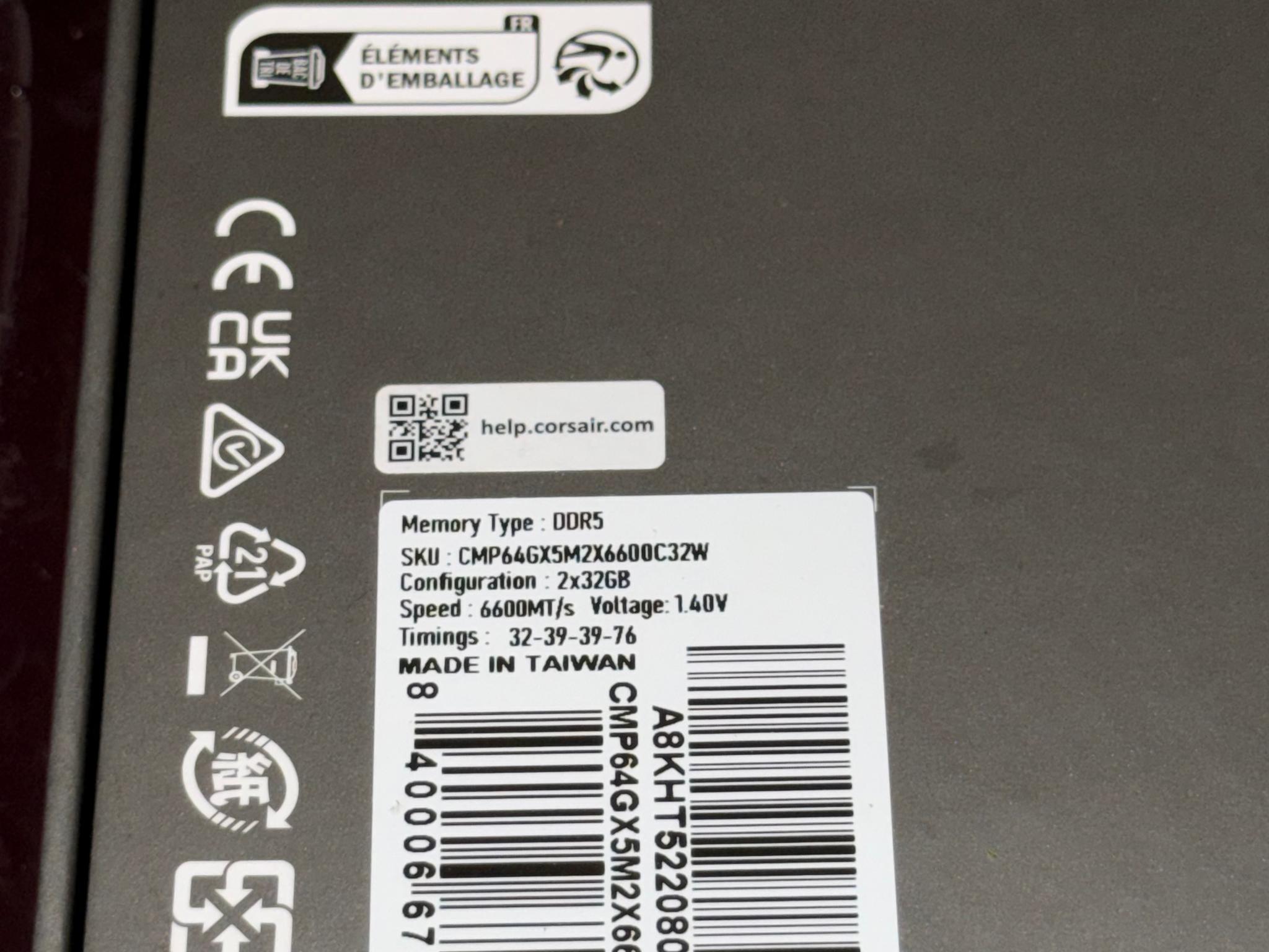 64GB DDR5 Corsair Dominator Titanium | 6600MTS