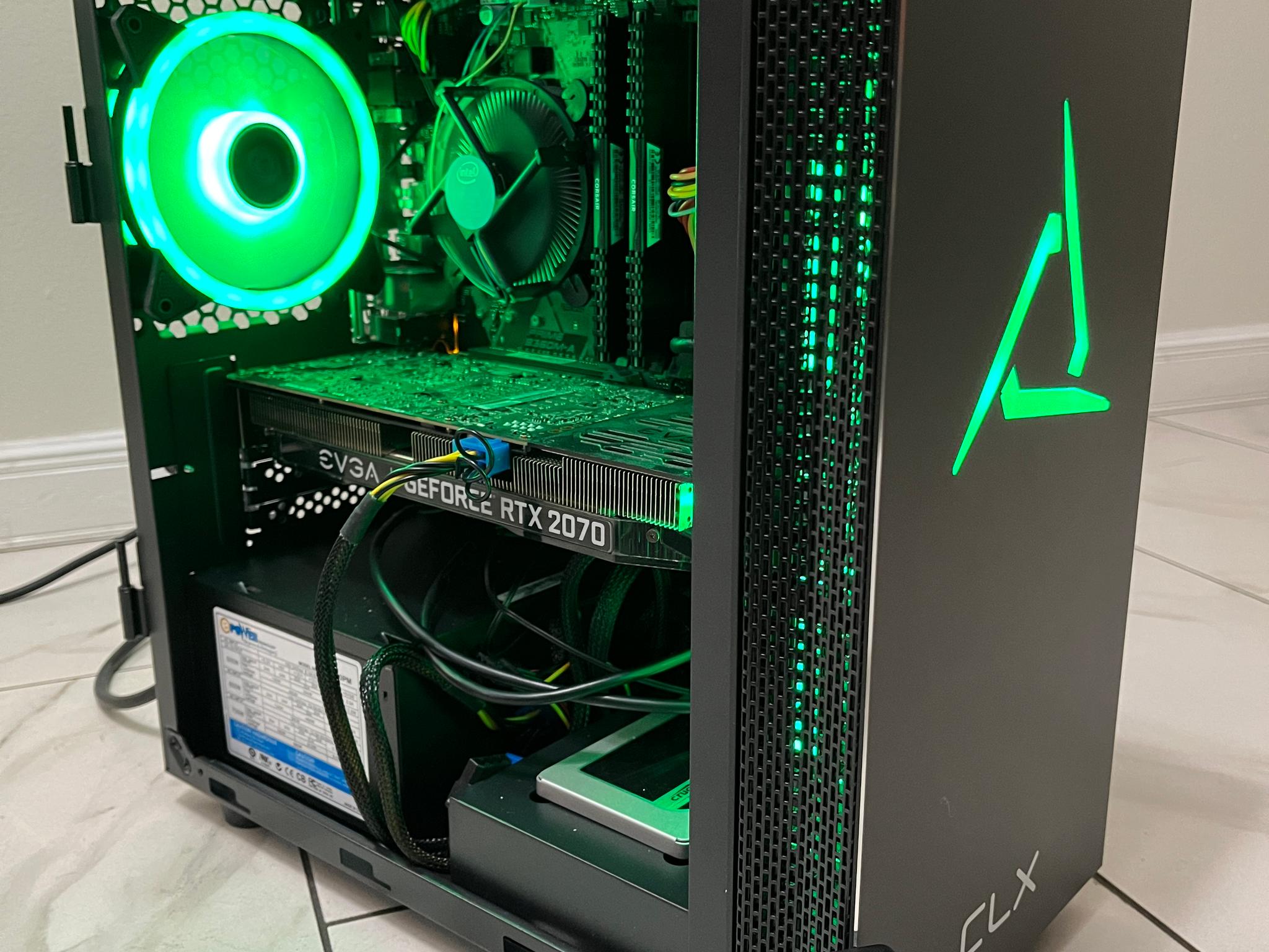 NVIDIA RTX 2070, Intel Core i5-9400f, 16GB RAM, 500GB SSD, Gaming PC w/ Wi-Fi, BT & RGB Remote
