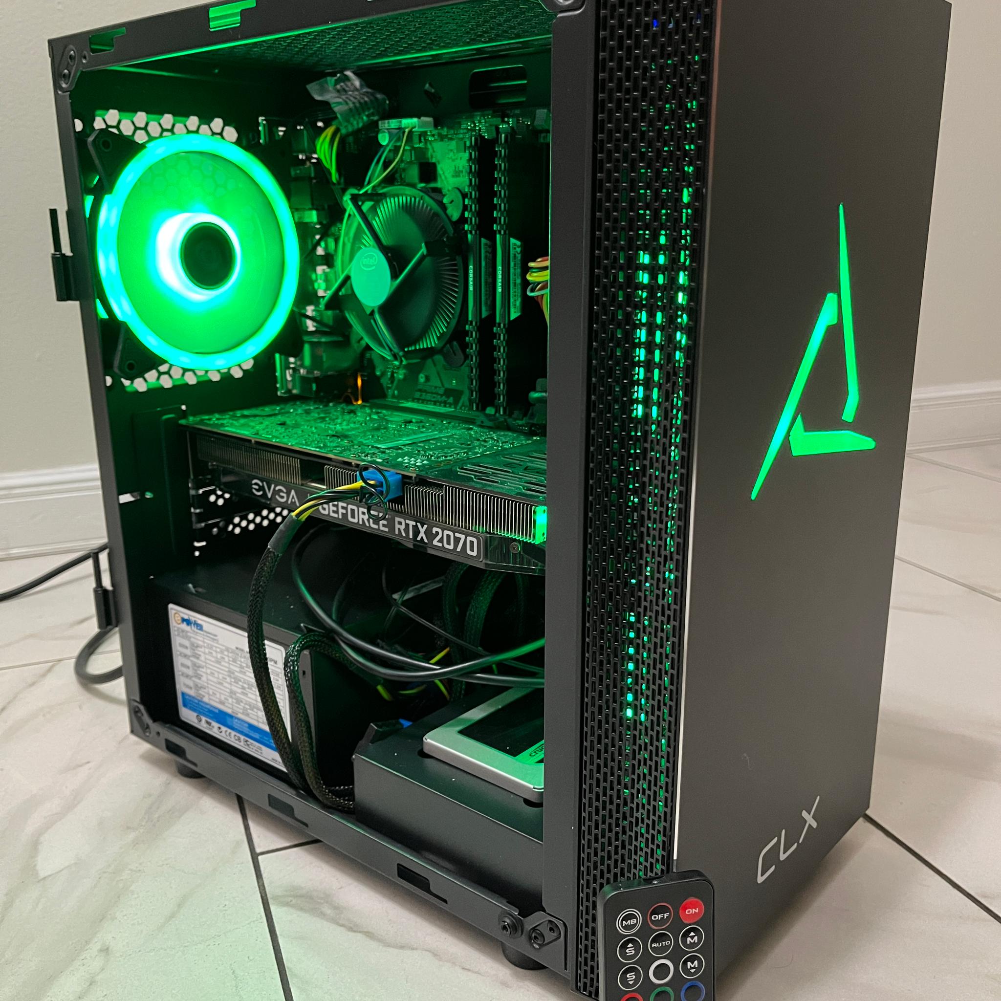 NVIDIA RTX 2070, Intel Core i5-9400f, 16GB RAM, 500GB SSD, Gaming PC w/ Wi-Fi, BT & RGB Remote