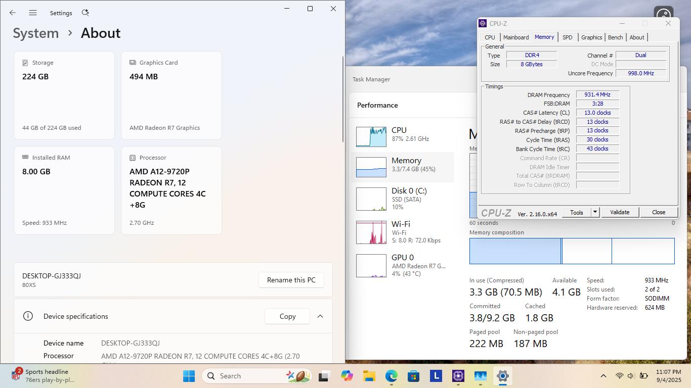 Looking for a home 15.6" Lenovo ideapad, AMD A12-9720P, 240GB SSD 8GB DDR4 1866mhz