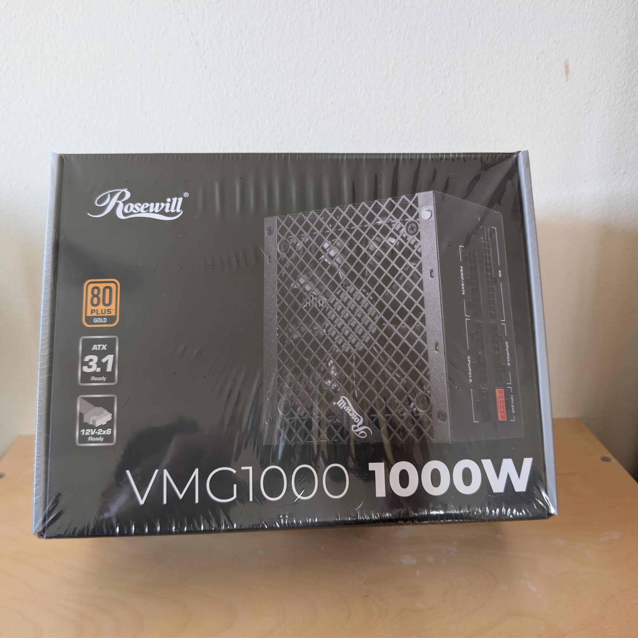Rosewill VMG1000 1000W 80+ Gold Fully Modular ATX 3.1 PCIe 5.1 PSU - Brand New Sealed