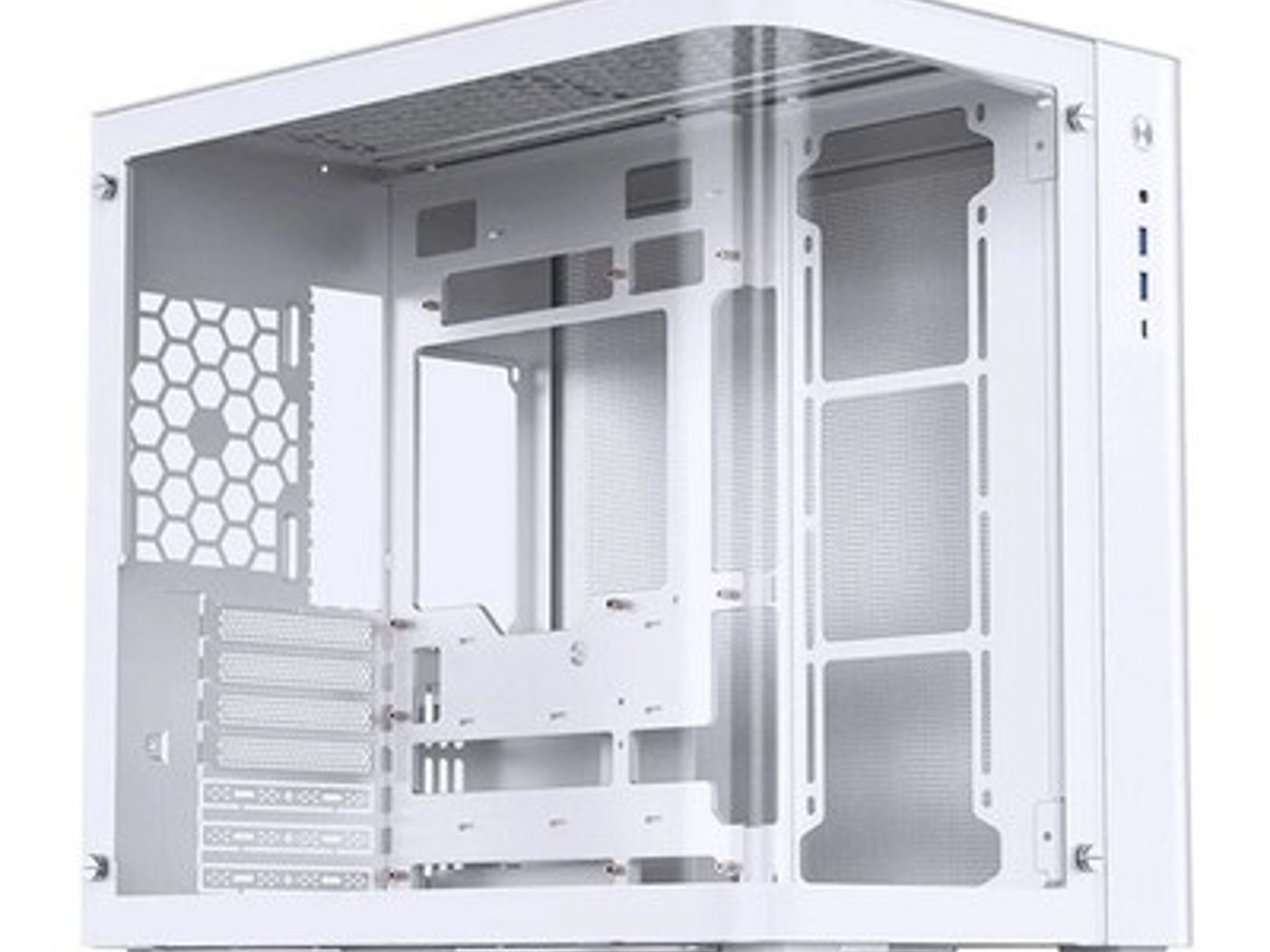 Clearance JONSBO TK-3 White ATX Case OEM Curved Glass Dual Chamber - New