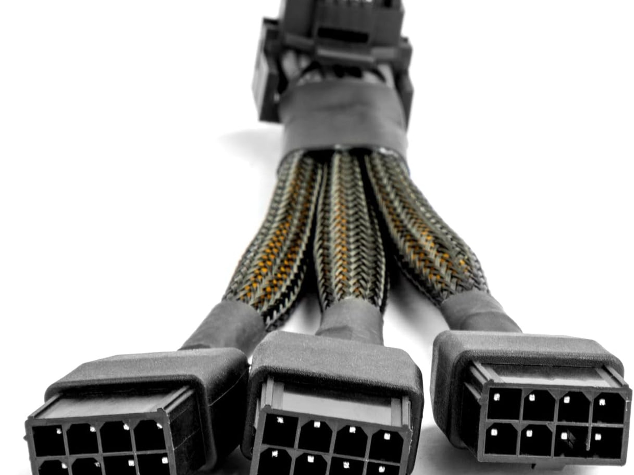 3X 8 Pin 16AWG PCIE 5.0 12VHPWR 600W 90 Degree Right Angle 16 Pin 12+4Pin Supply Adapter