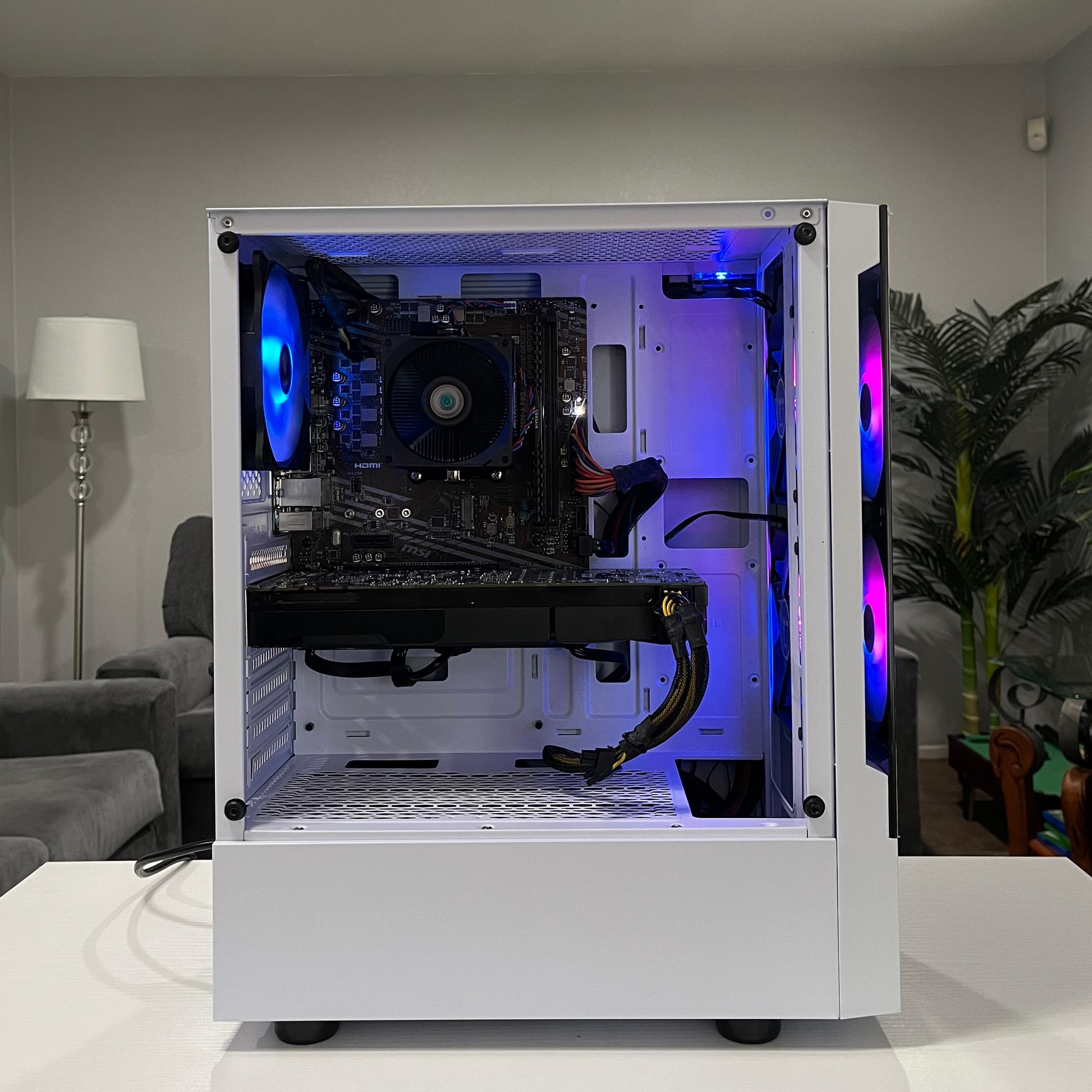 GTX 1080 8GB, Ryzen 5 2600X, 8GB RAM | White RGB Gaming Computer/PC