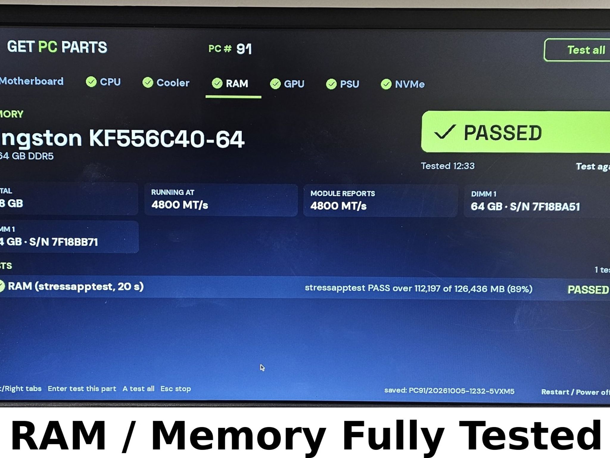 128GB DDR5 (2x64GB) CL40 5600MT/s Kingston FURY Beast