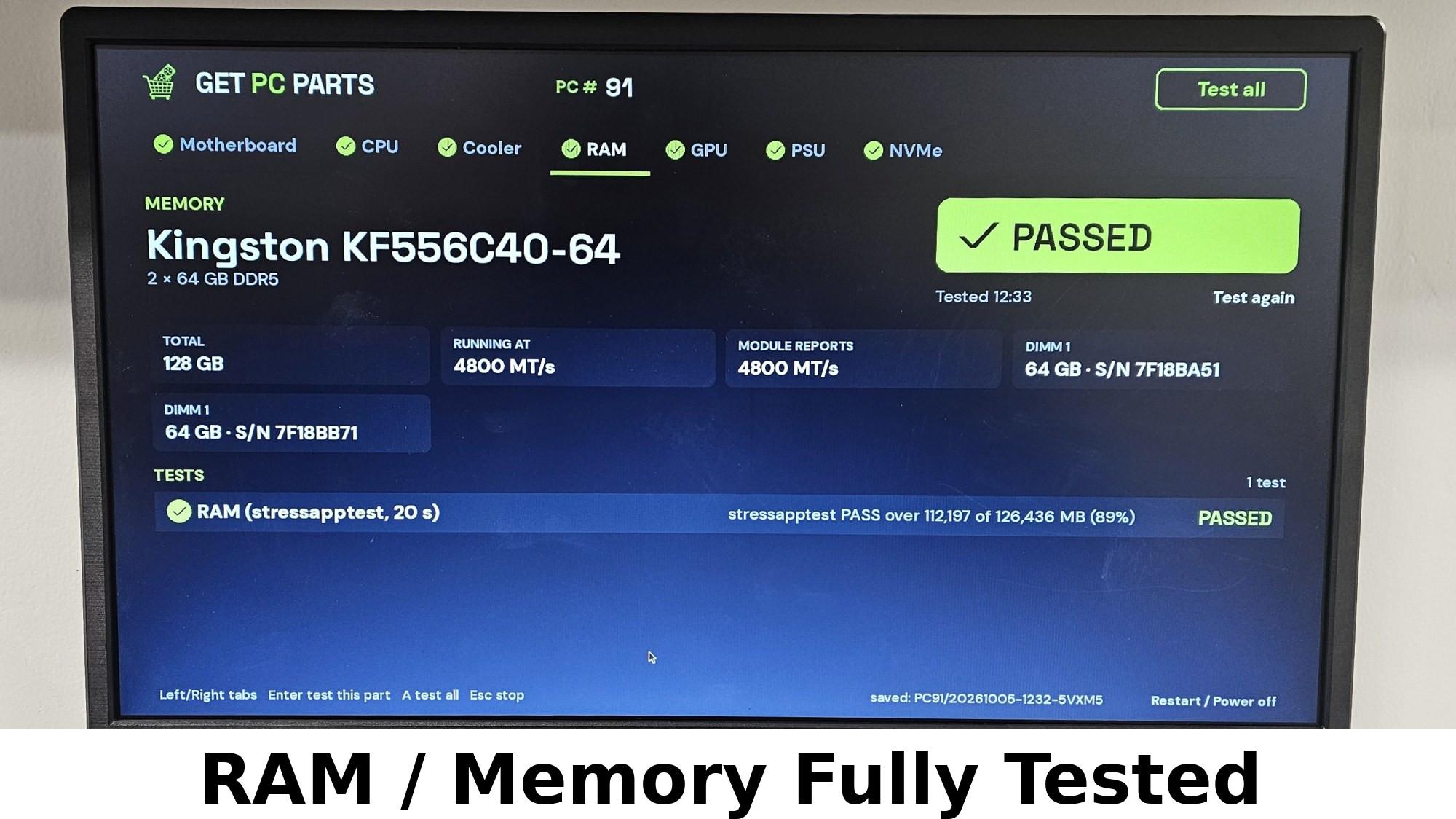 128GB DDR5 (2x64GB) CL40 5600MT/s Kingston FURY Beast