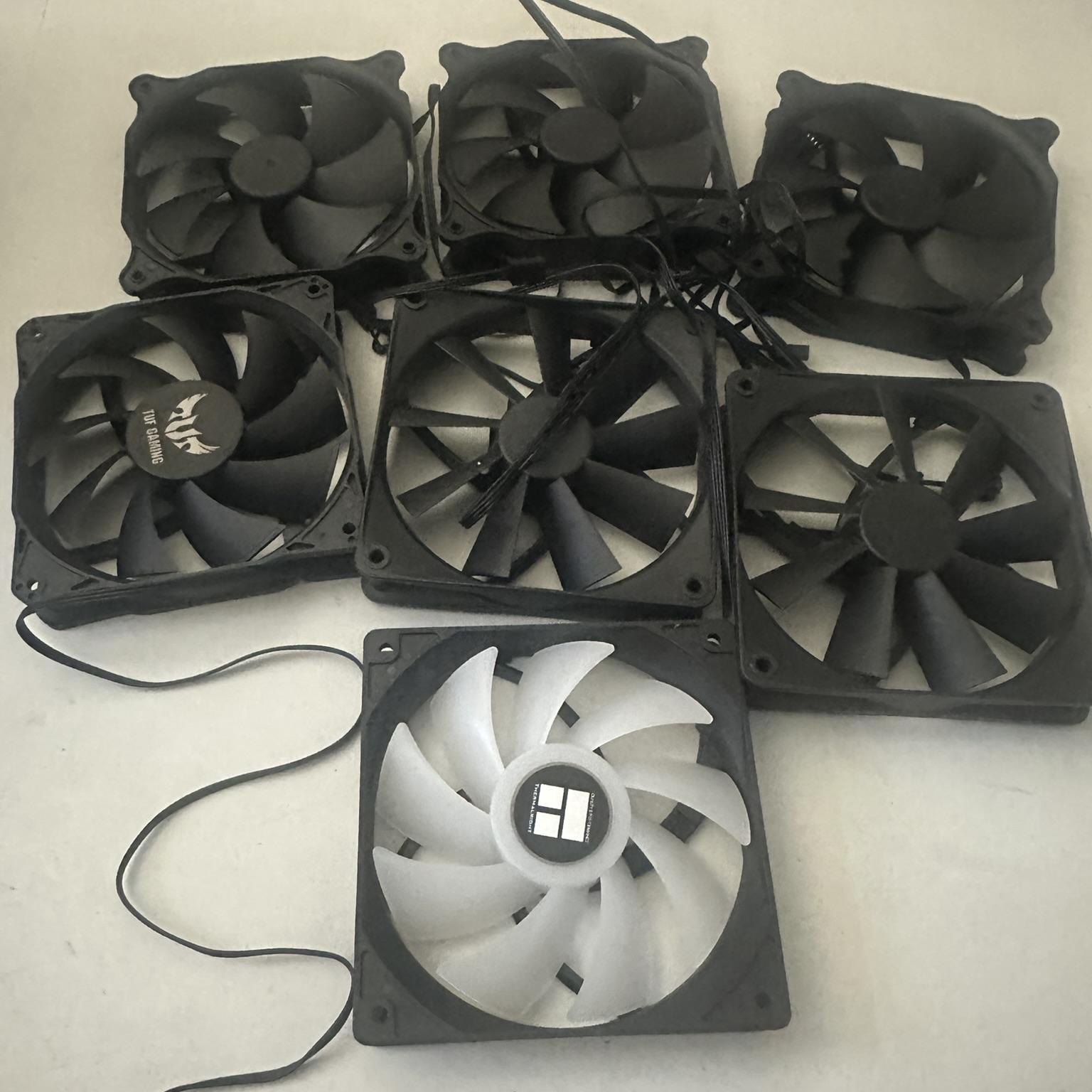 24 PC fans 120mm - mutiple brands - RGB & Non-RGB fans