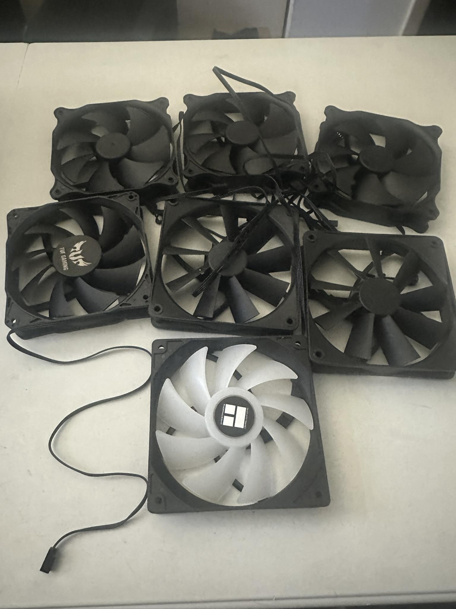 24 PC fans 120mm - mutiple brands - RGB & Non-RGB fans