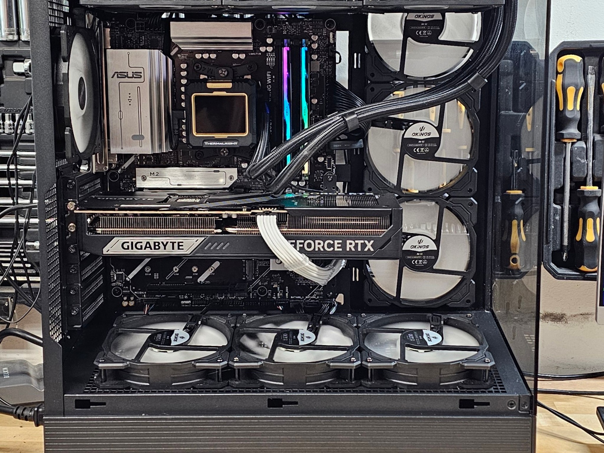 PC Case with Tempered Glass w\ 7 RGB Fans
