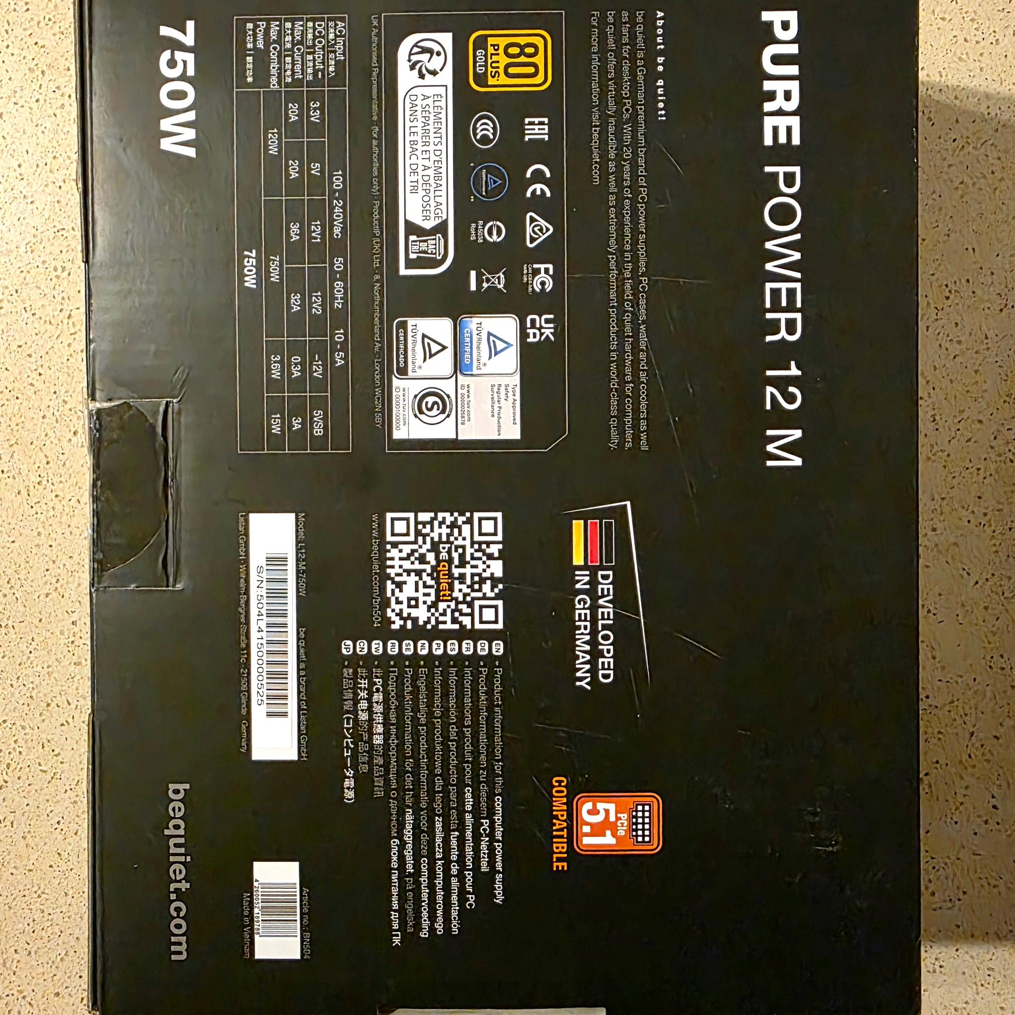 be quiet! Pure Power 12 M 750W 80+Gold