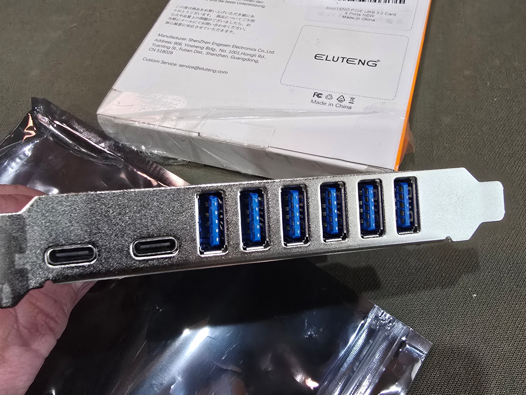 PCIE USB 3.2 Card 8 Ports PCI Expreess to USB C Expansion Card Superspeed 6 USB and 2 Type C