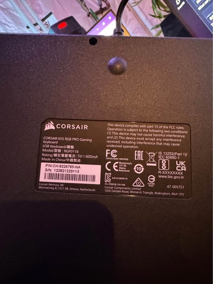 Corsair Wired K55 RGB Pro Keyboard & Corsair Sabre Mouse