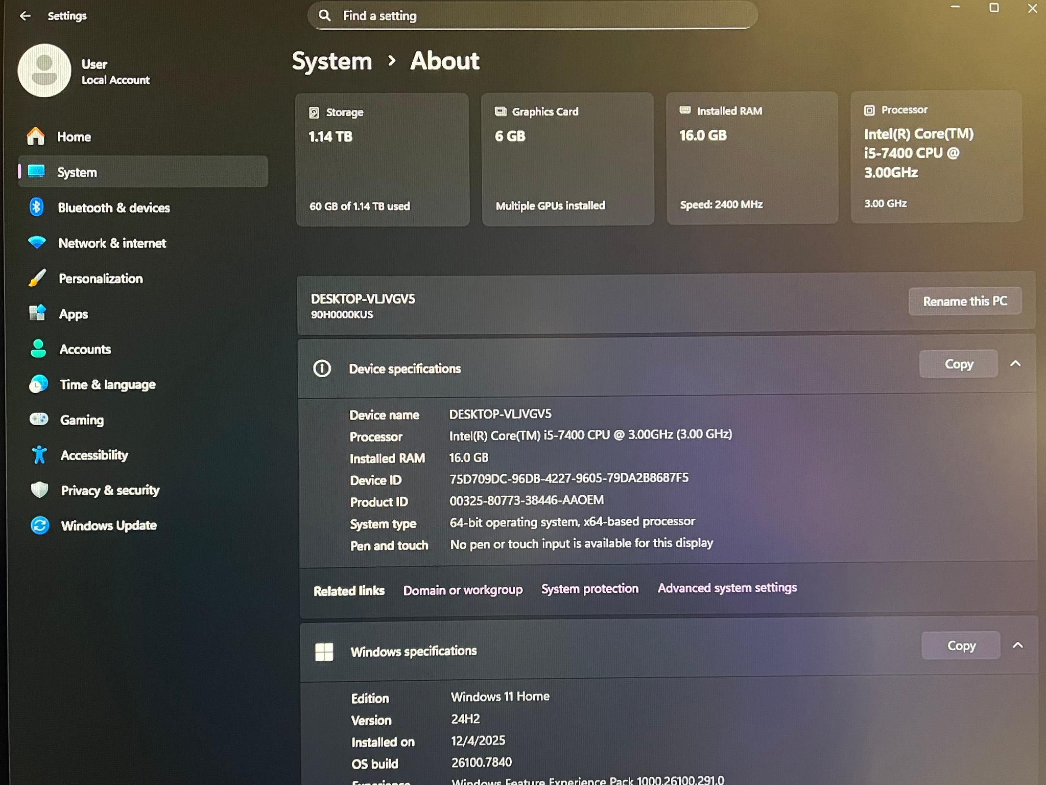 Budget Gaming PC | i5-7400 | GTX 1660 | 1.25TB Storage | Windows 11