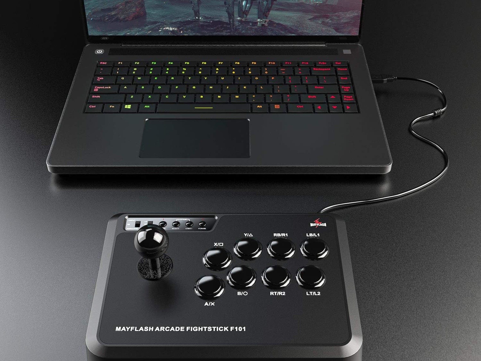 MAYFLASH ARCADE STICK F101 for Nintendo Switch/PC/PS3/Android/Neogeo mini