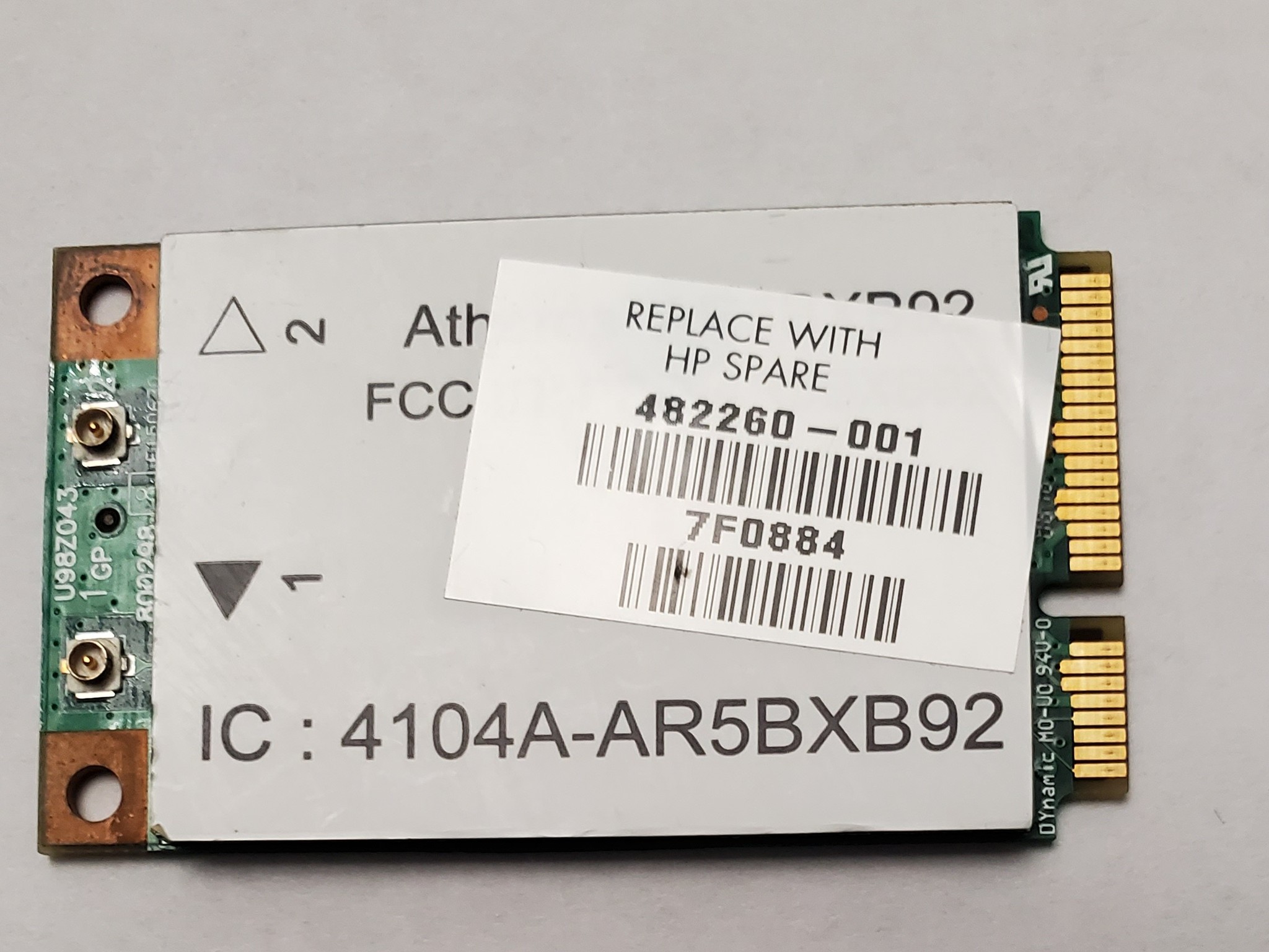 Atheros AR5BXB92 AR9280 Dual wireless 802.11abgn PCIe Original HP 482260-001