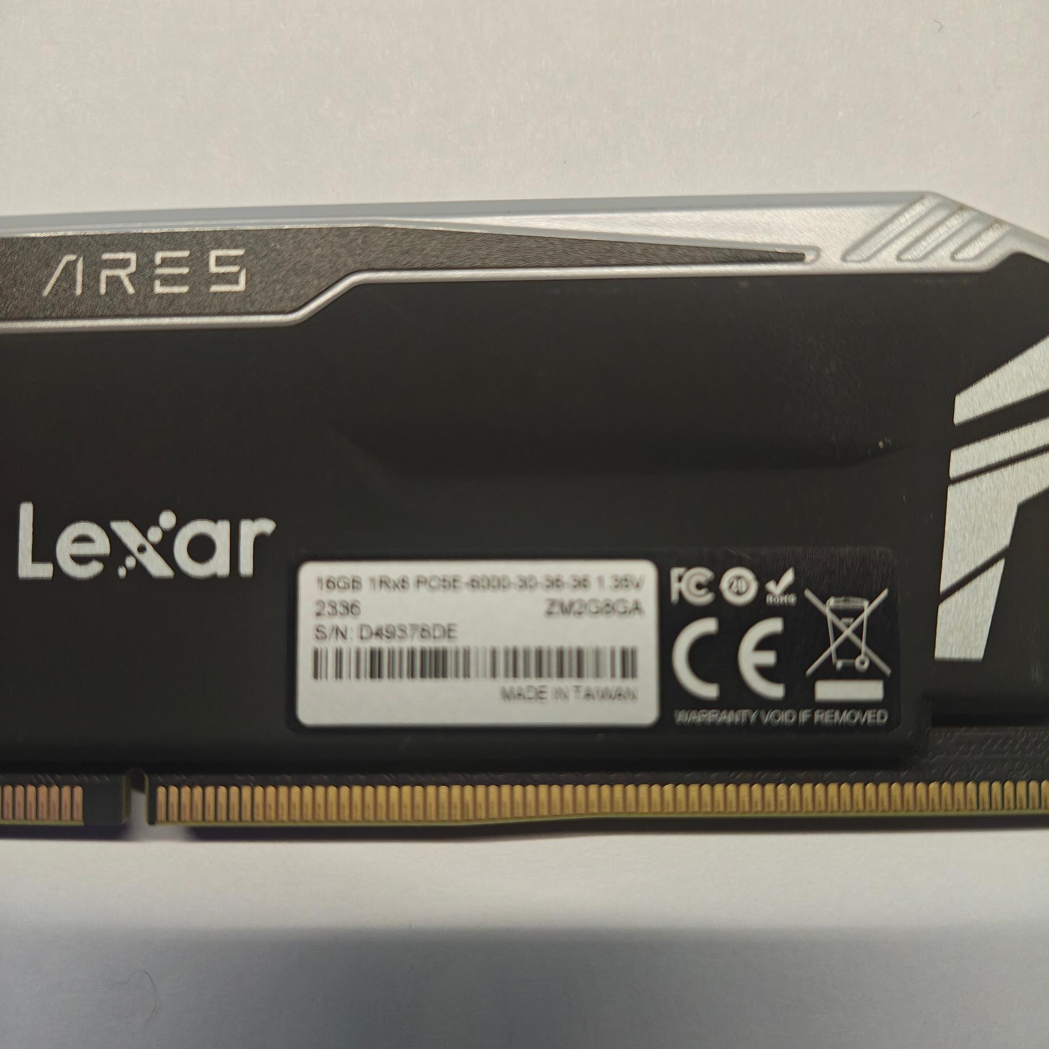 Lexar 32GB (2x16GB) ARES RGB DDR5 RAM 6000MT/s CL30 1.35V Desktop Memory