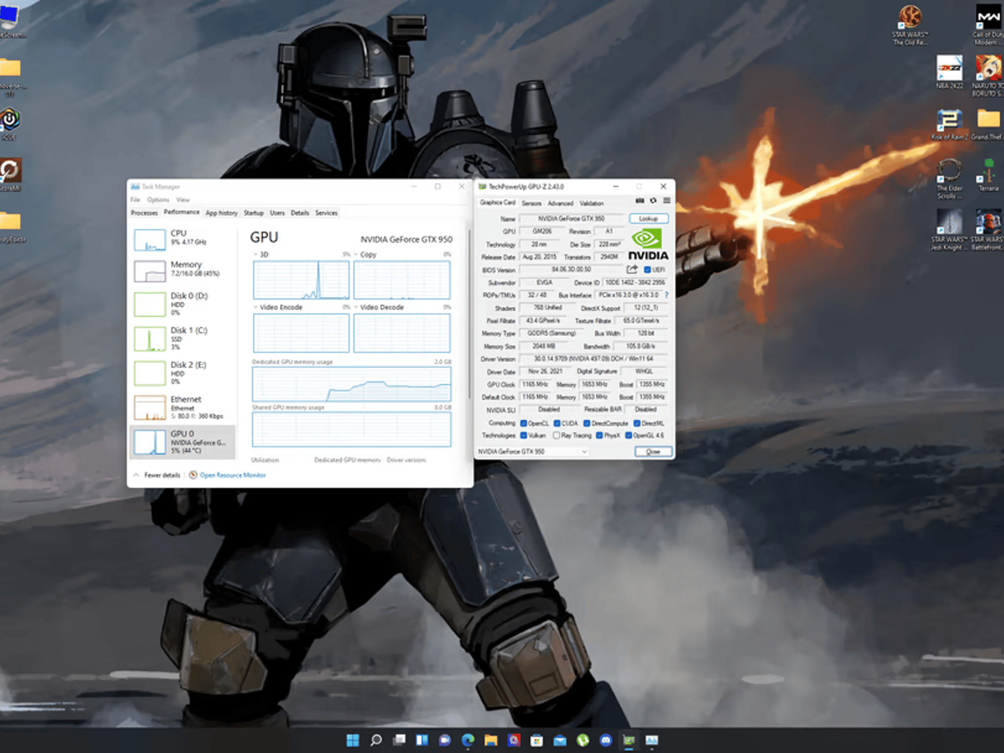 EVGA GEFORCE GTX 950 2GB GDDR5