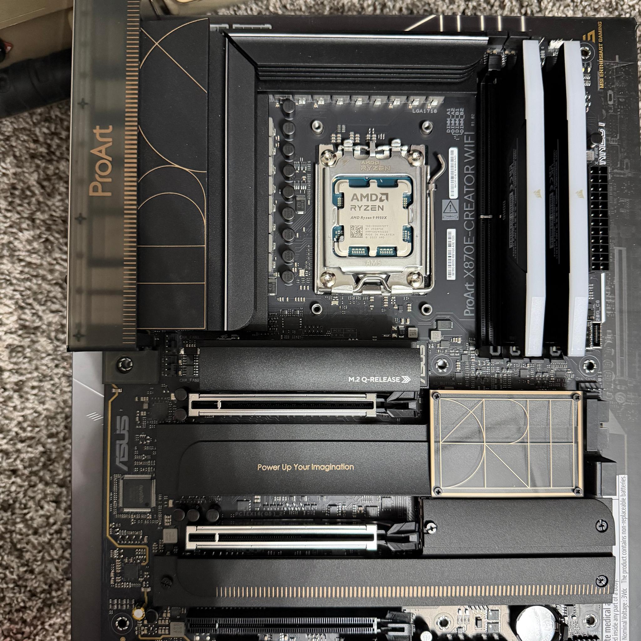 Asus x870e ProArt Ryzen 9950x 96db DDR5 bundle