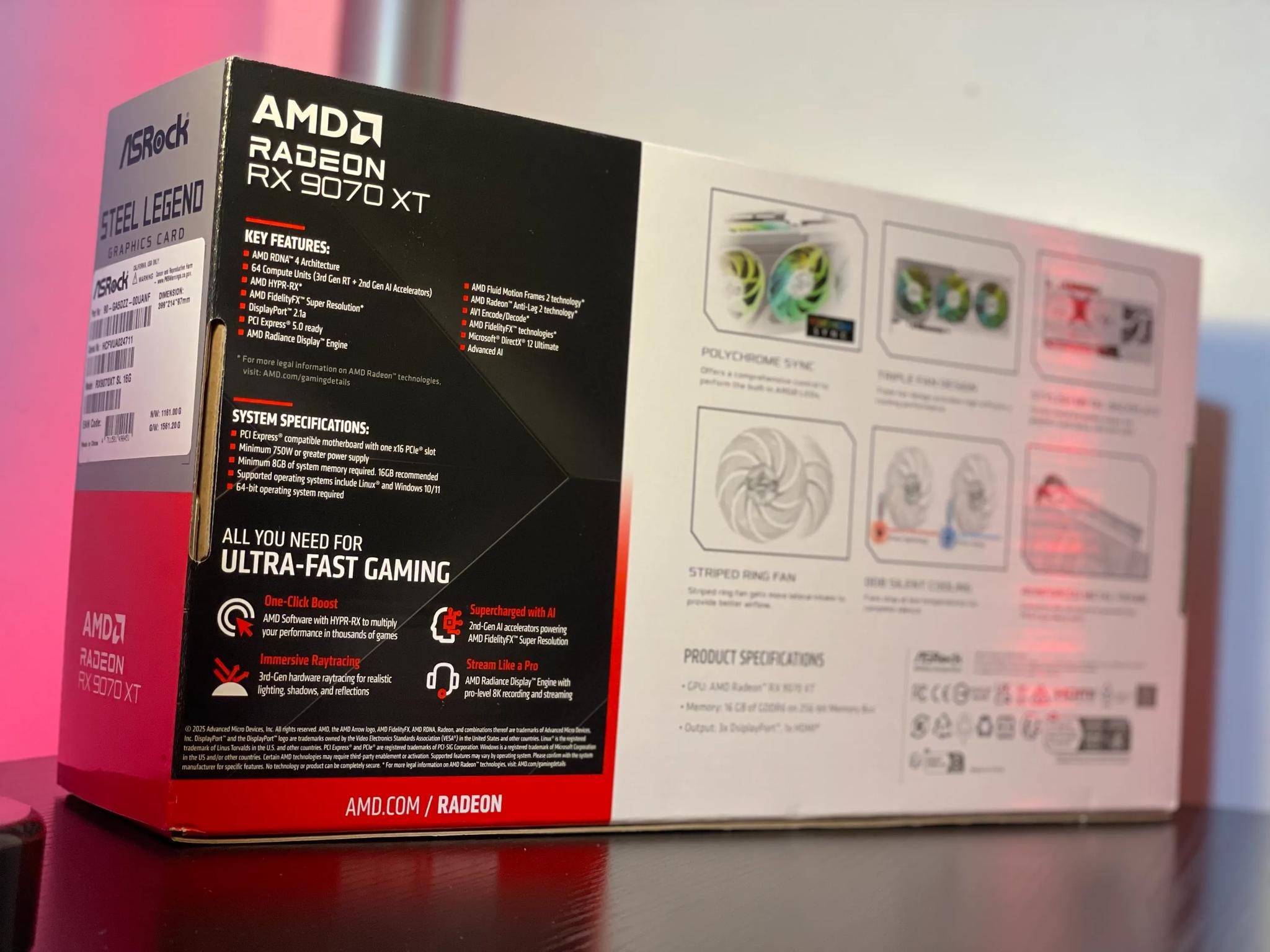 Brand New! AMD RX 9070 XT 16GB ASRock STEEL LEGEND