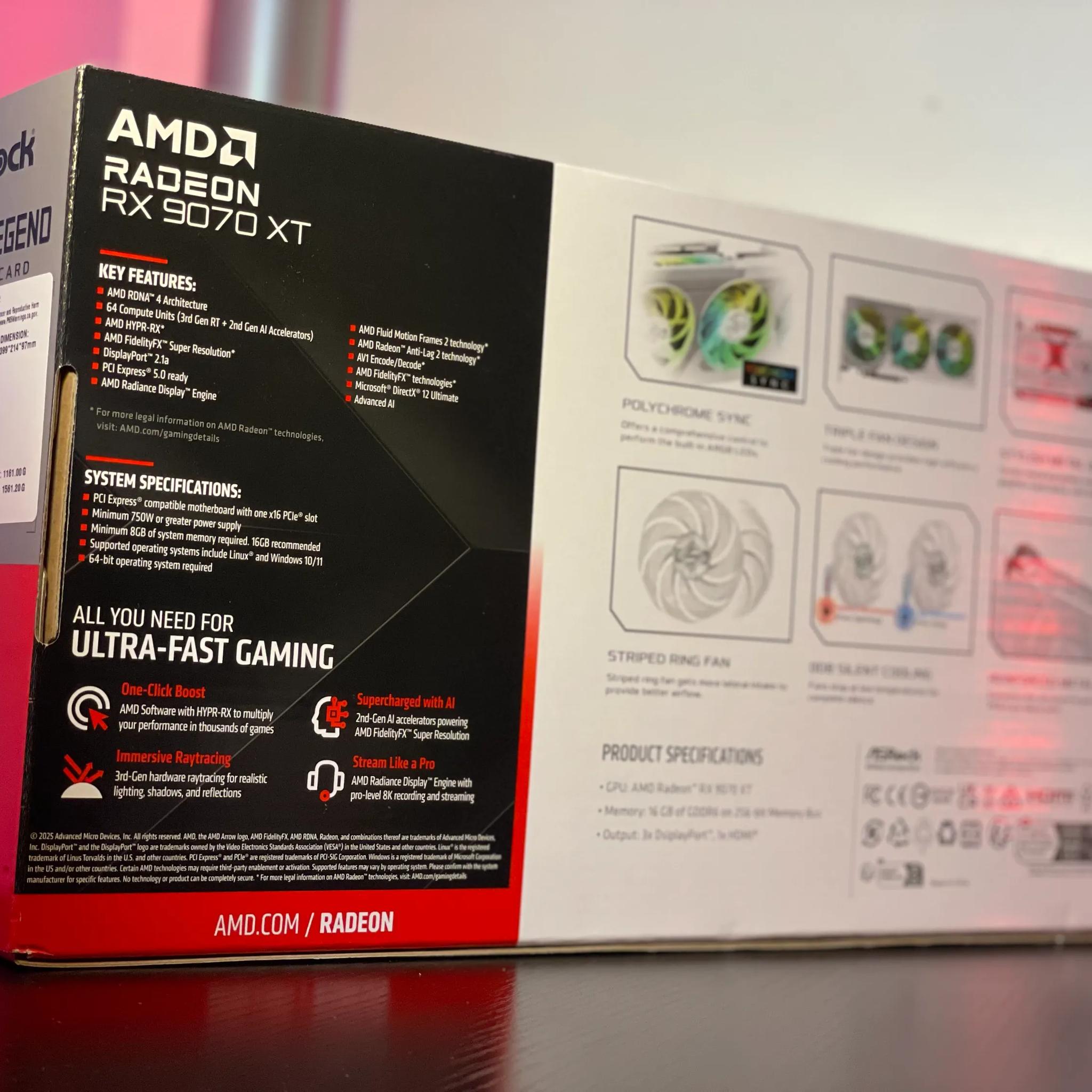 Brand New! AMD RX 9070 XT 16GB ASRock STEEL LEGEND