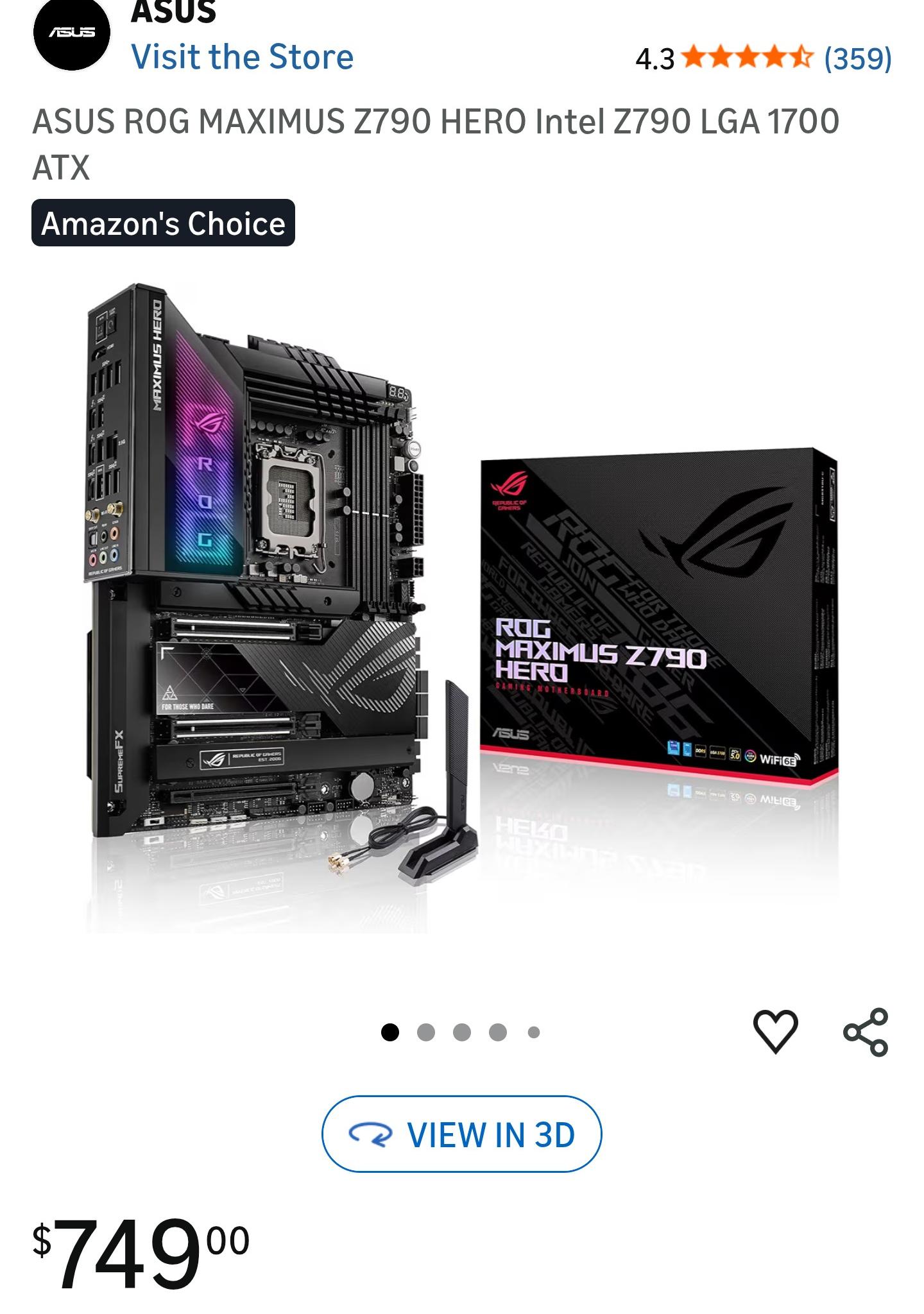 ASUS ROG Maximus Z790 Hero Motherboard + ROG Hyper M.2 Card + DDR5 Support