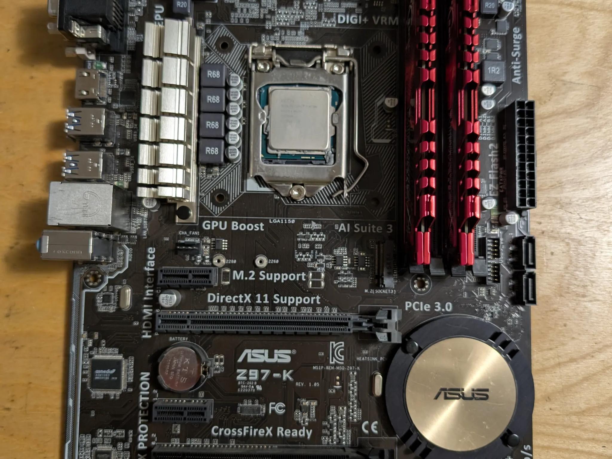 Asus Z97-K + Intel Core i7 4790K + 16gb DDR3 1600mhz