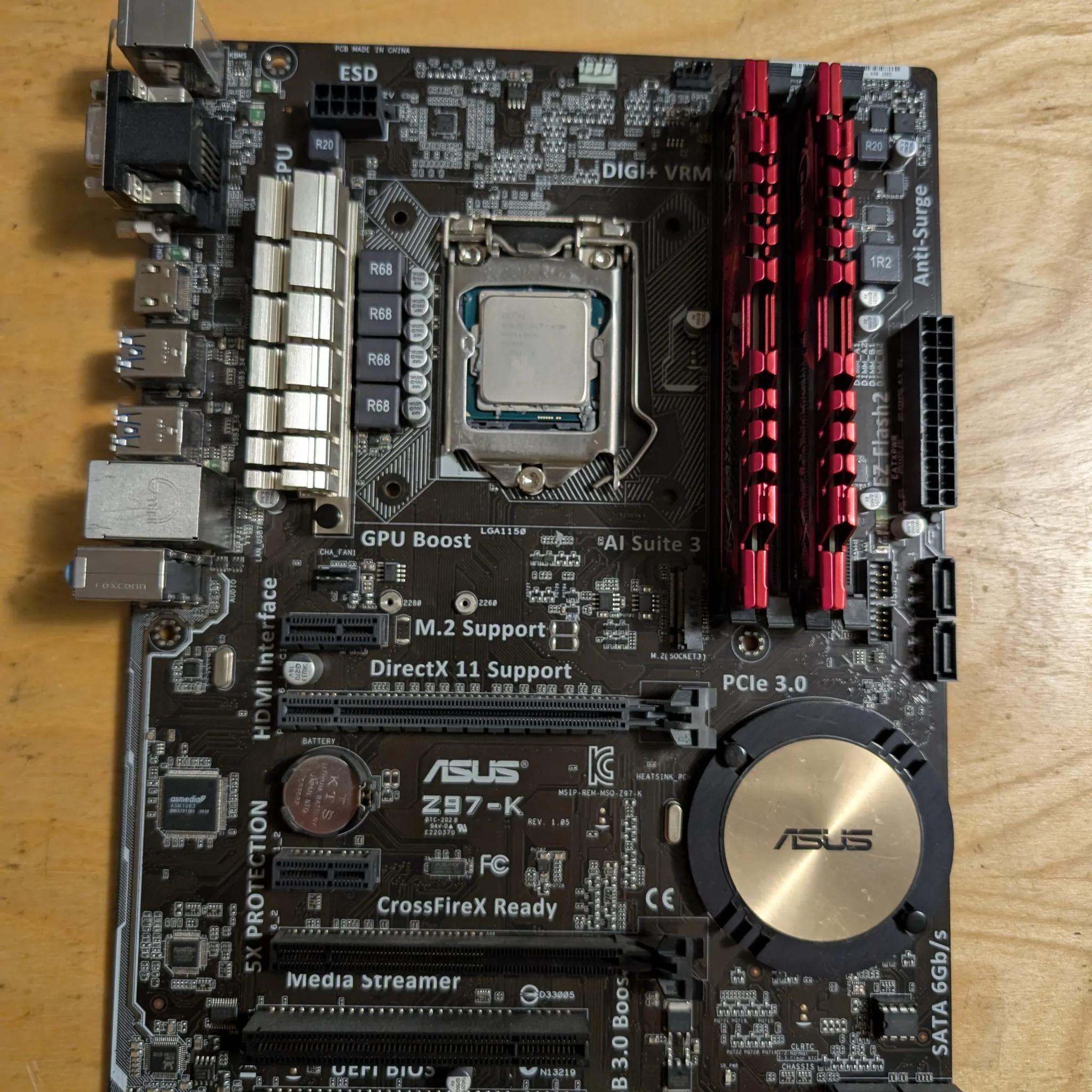 Asus Z97-K + Intel Core i7 4790K + 16gb DDR3 1600mhz