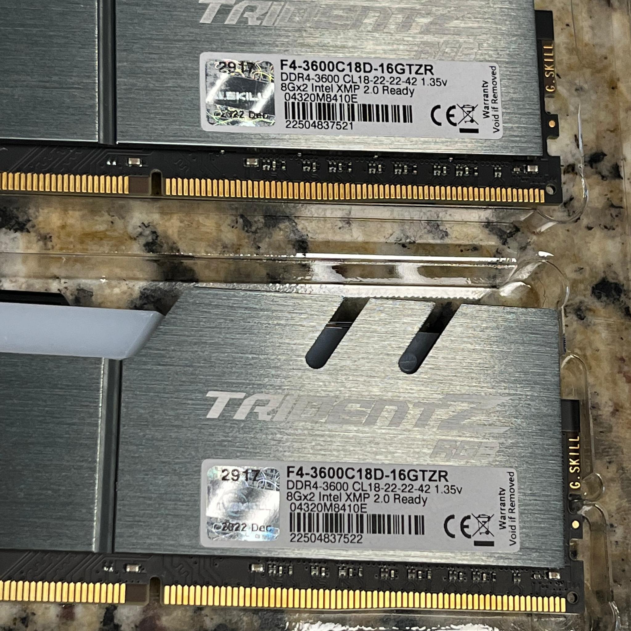 G. Skill Trident Z RGB 16GB 2x8 3600mhz For Intel