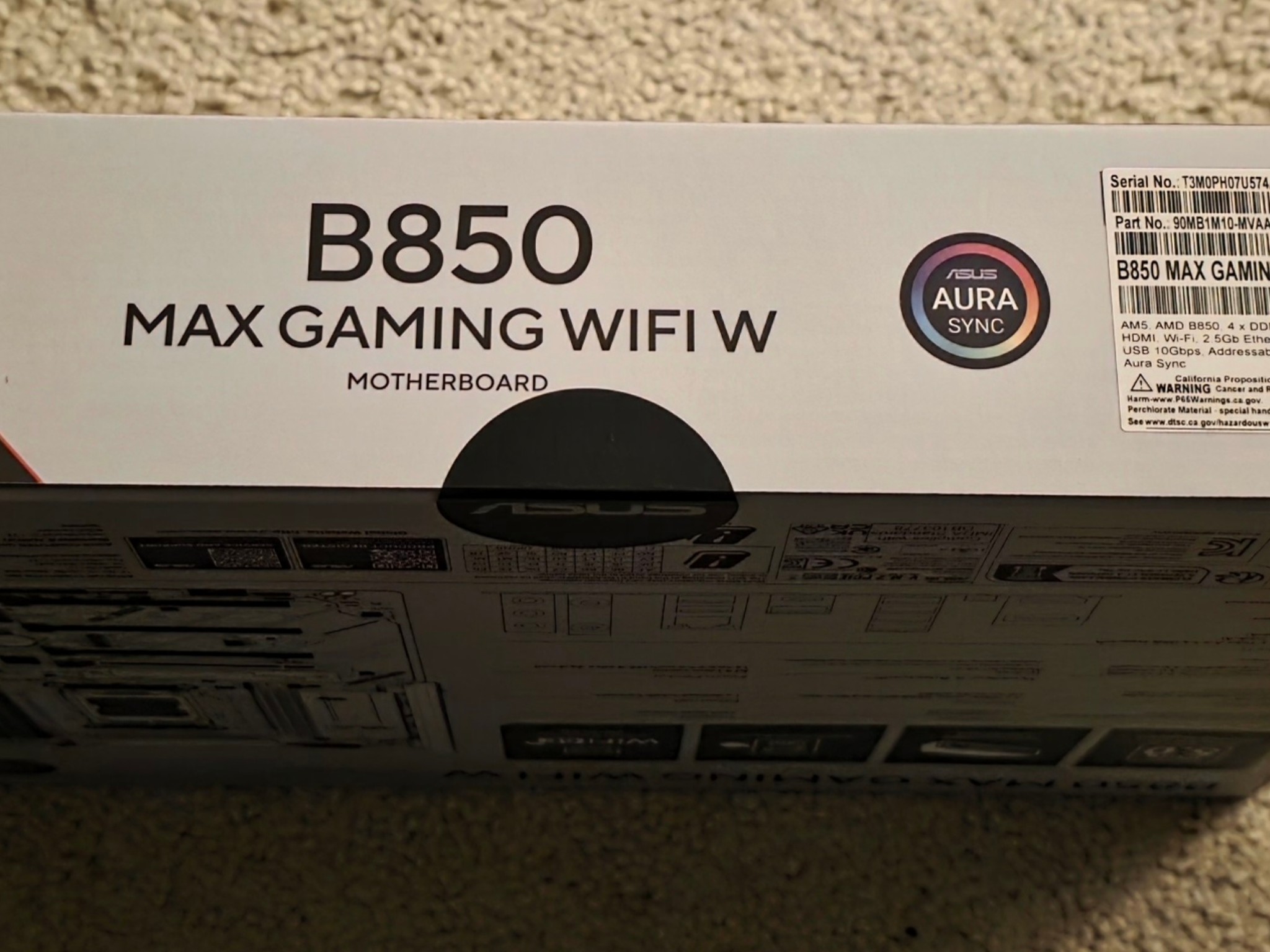ASUS B850 MAX GAMING WIFI W AM5 ATX Motherboard Brand New In Box Sealed