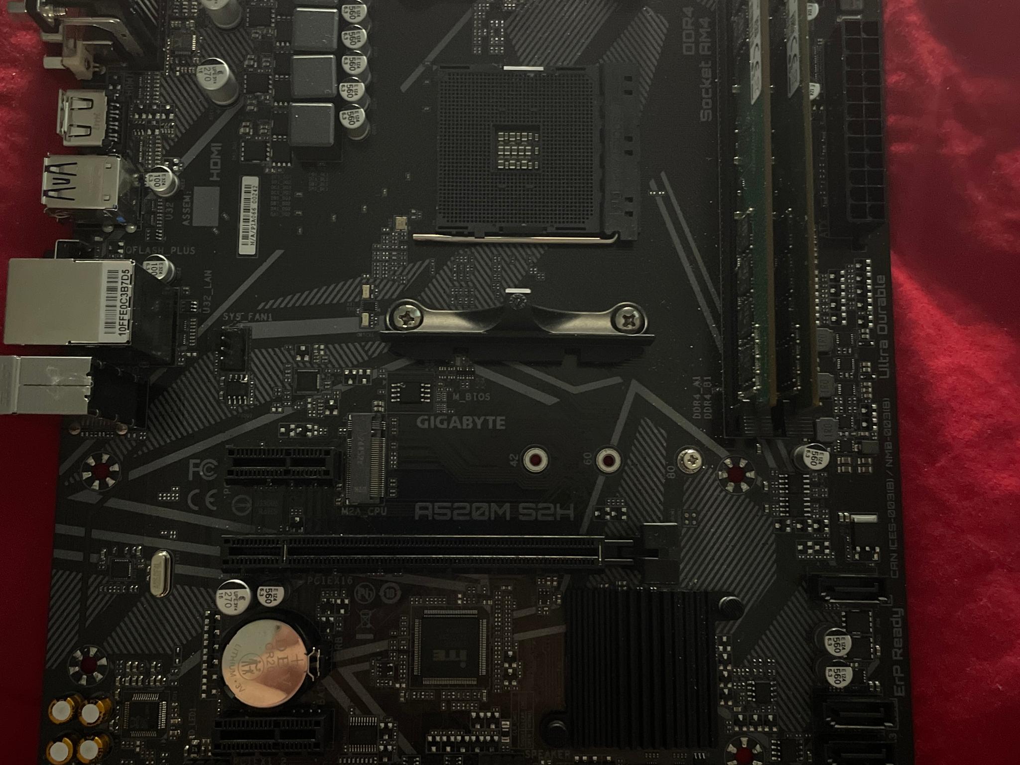 16 gigs Ddr4 ram and gigabyte a520
